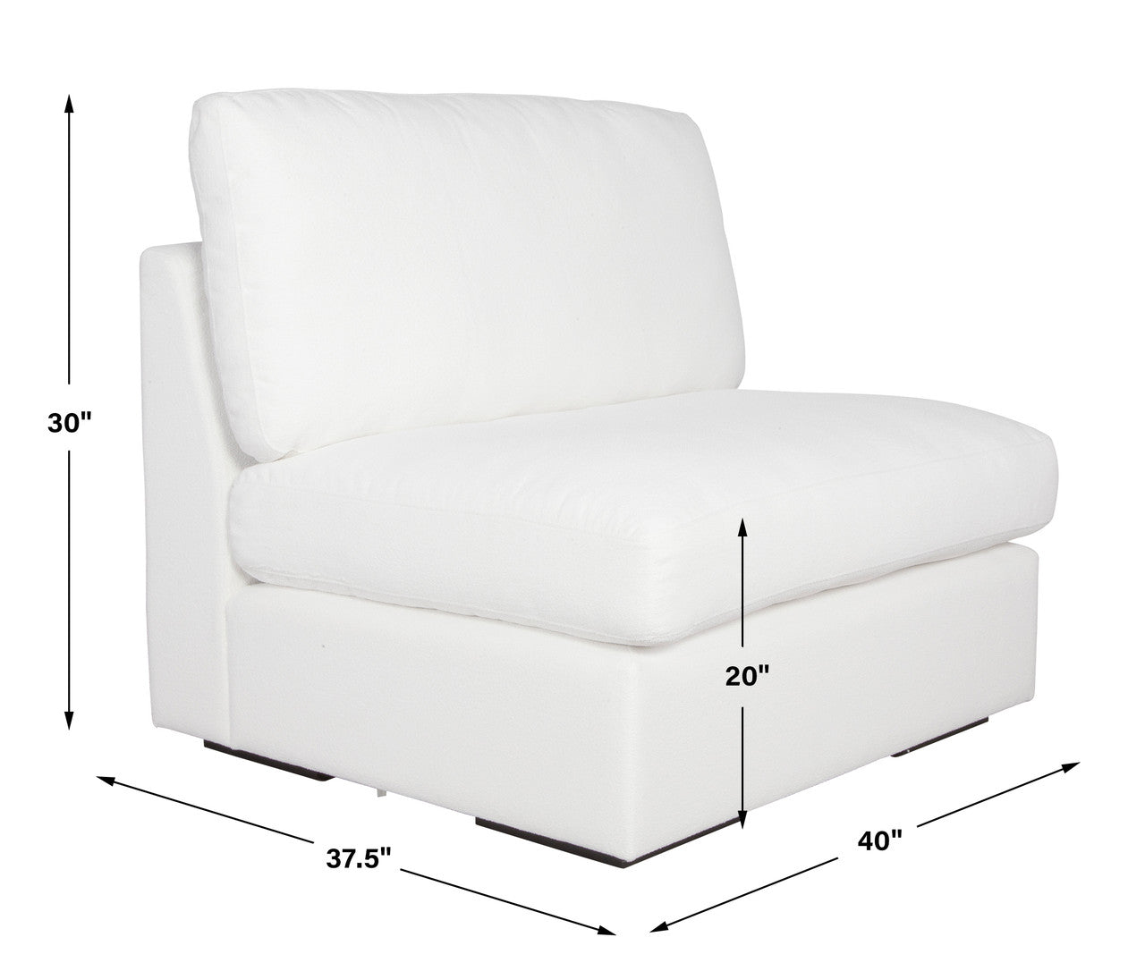 Uttermost Refuge Armless Arctic White Sofa
