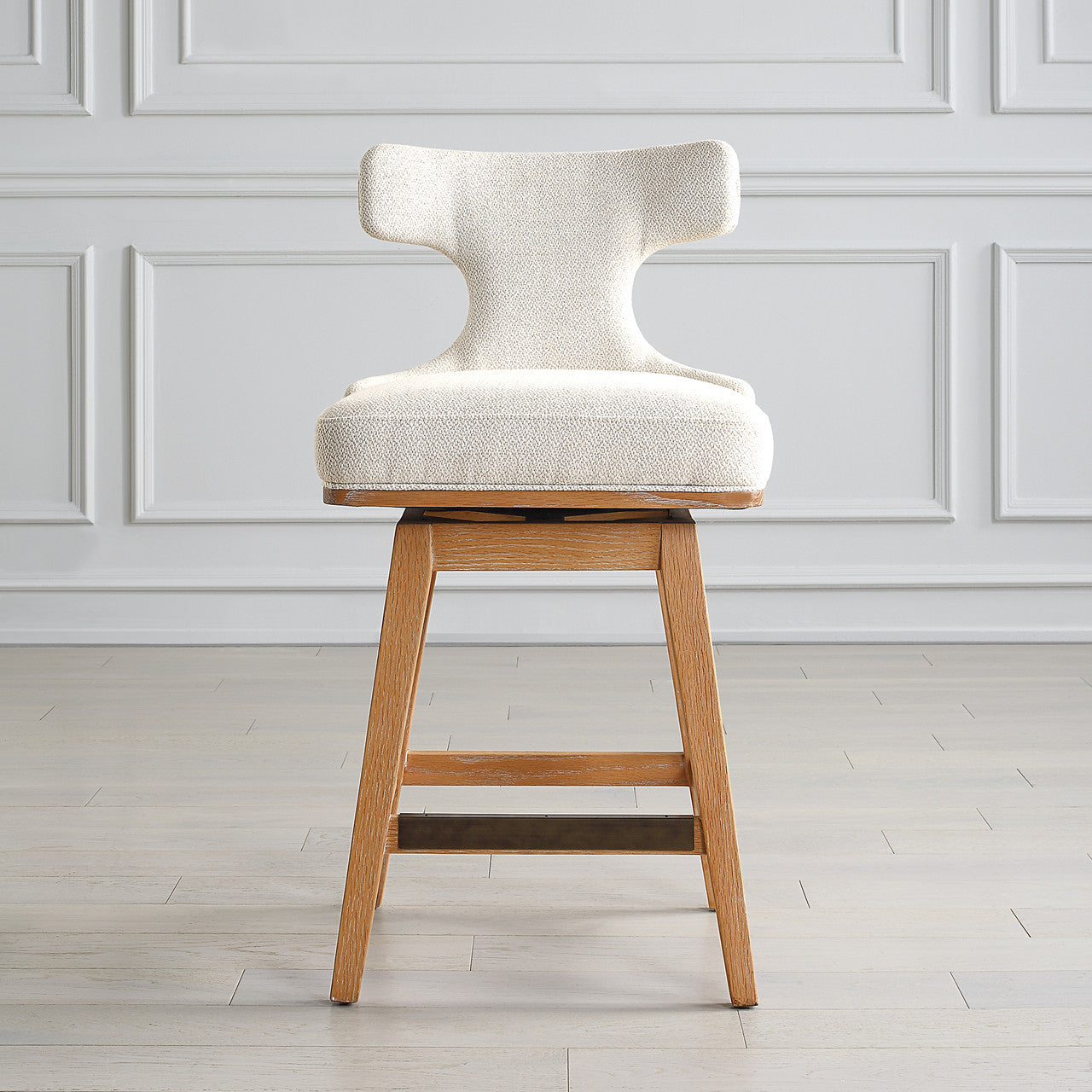 Uttermost Klismos Off-White Fabric Counter Stool