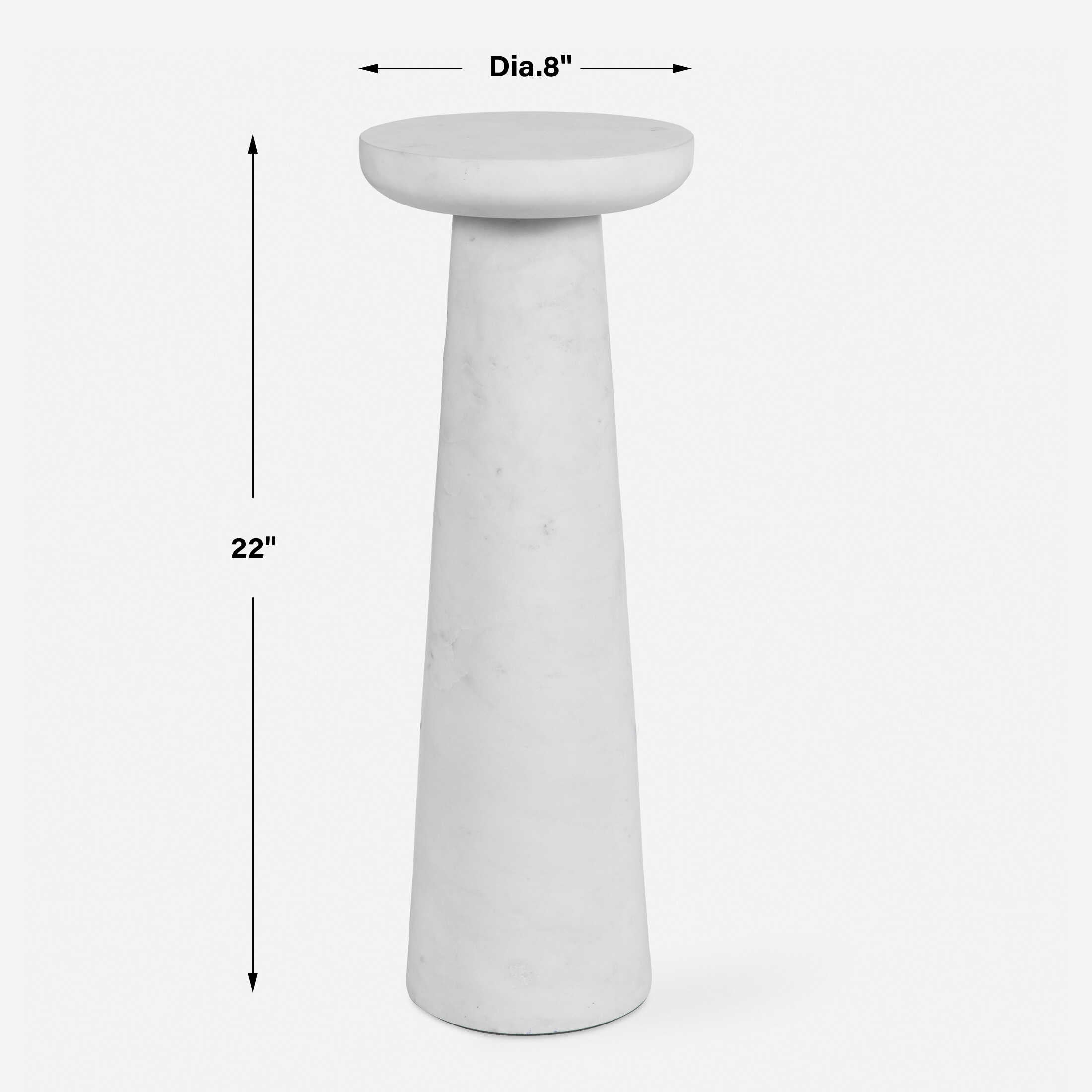 Uttermost Lirra White Marble Drink Table
