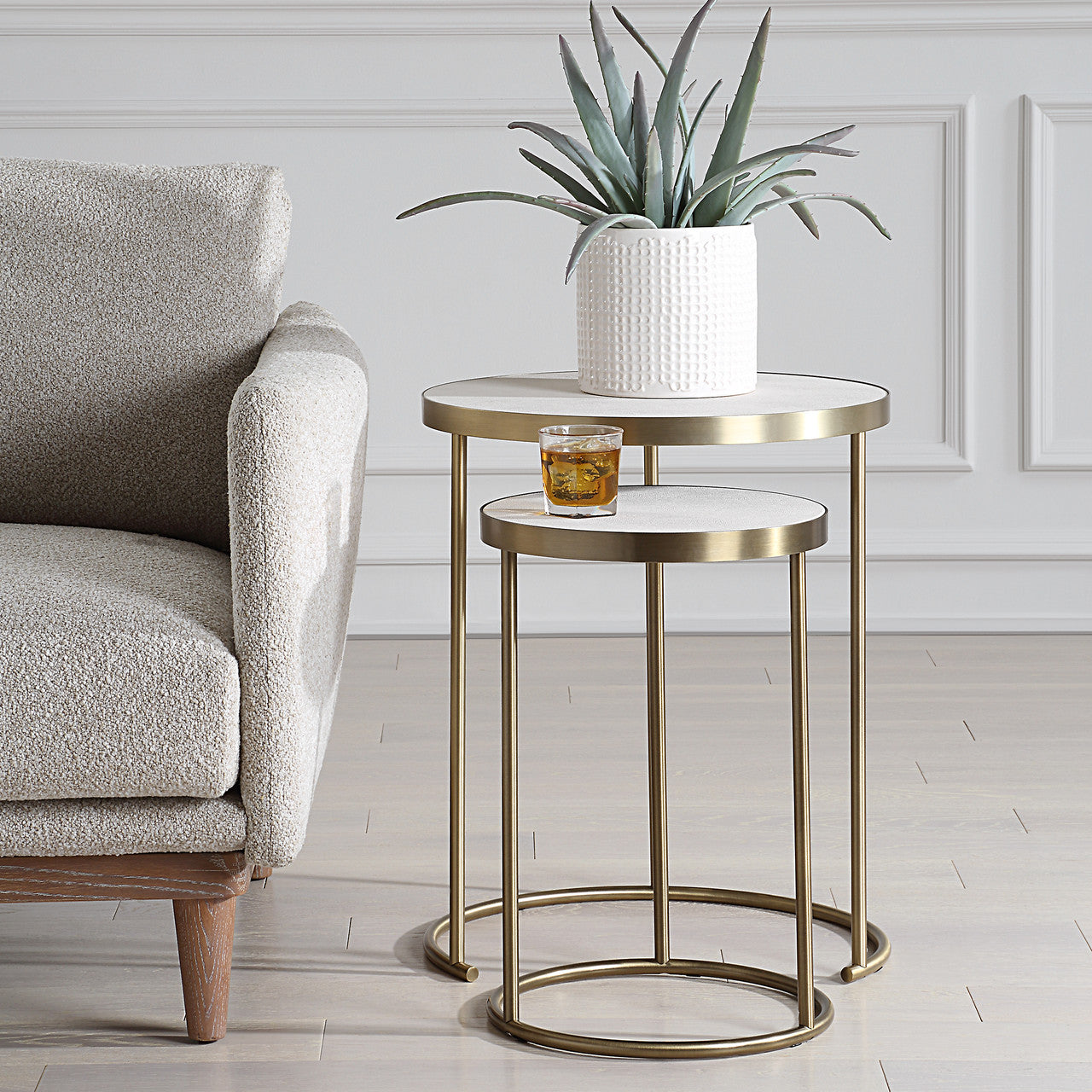 Uttermost Aragon White Nesting Tables Set/2