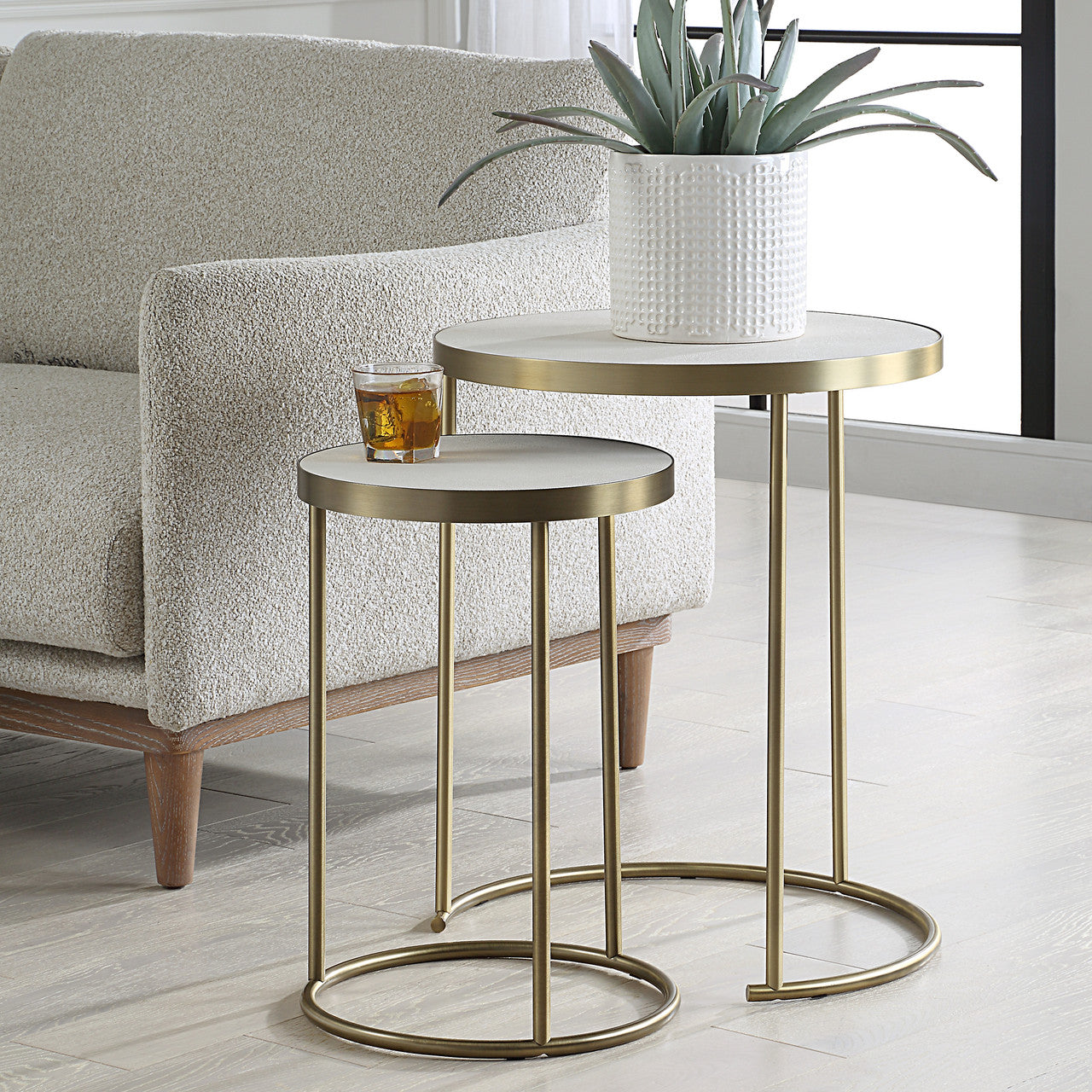Uttermost Aragon White Nesting Tables Set/2