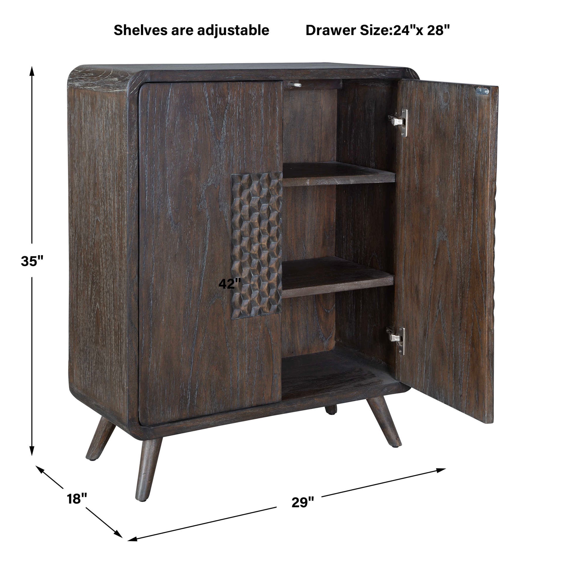 Uttermost Hausen 2 Door Mid-Century Cabinet