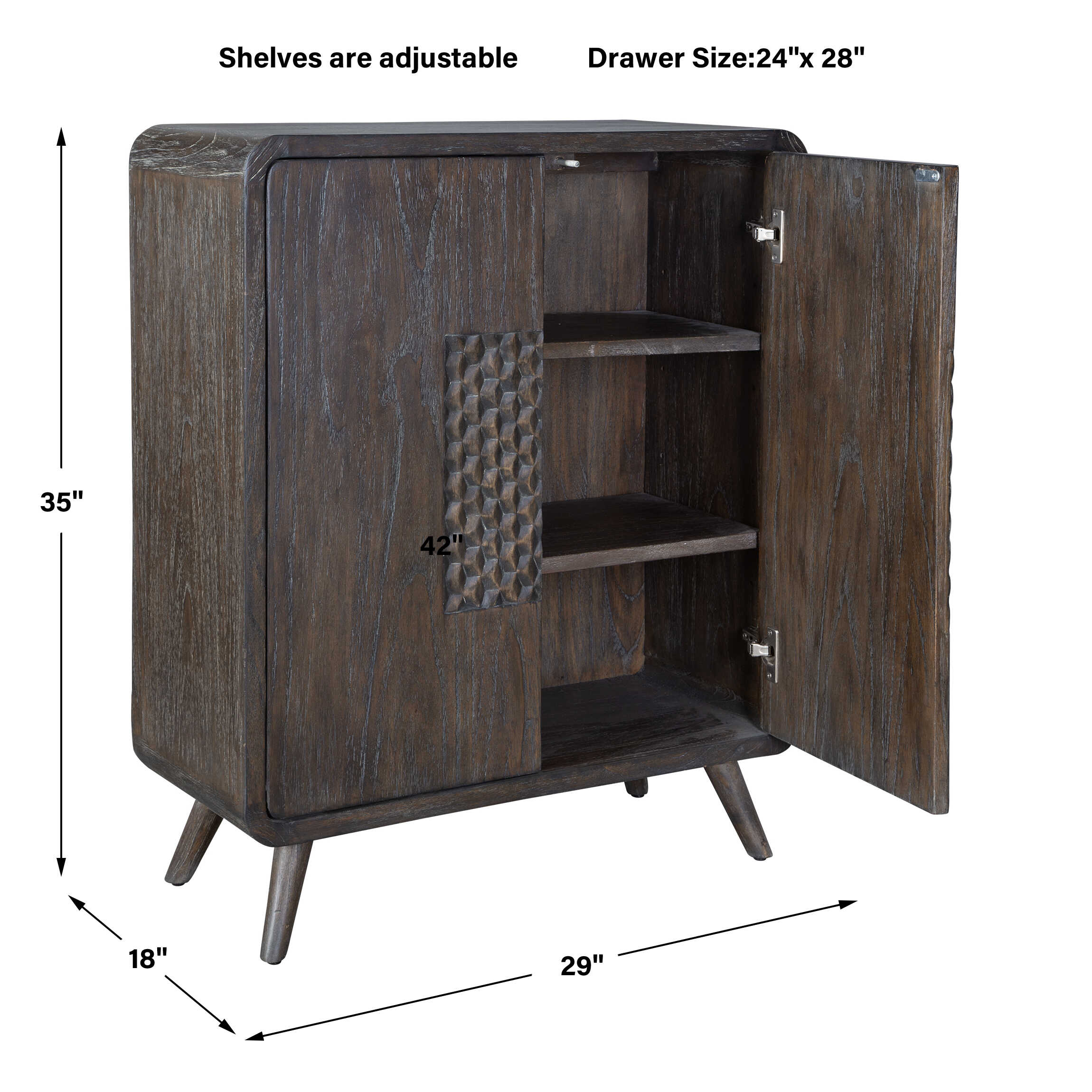 Uttermost Hausen 2 Door Mid-Century Cabinet