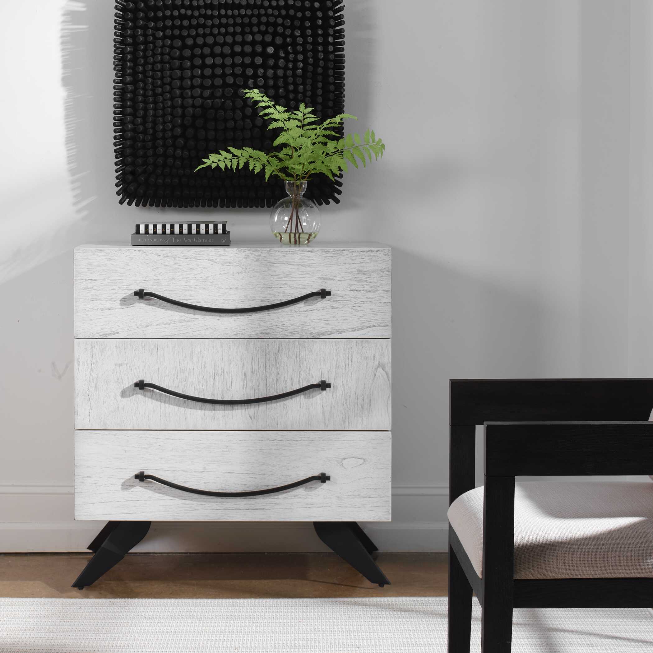 Uttermost Vivi 3 Drawer White Chest