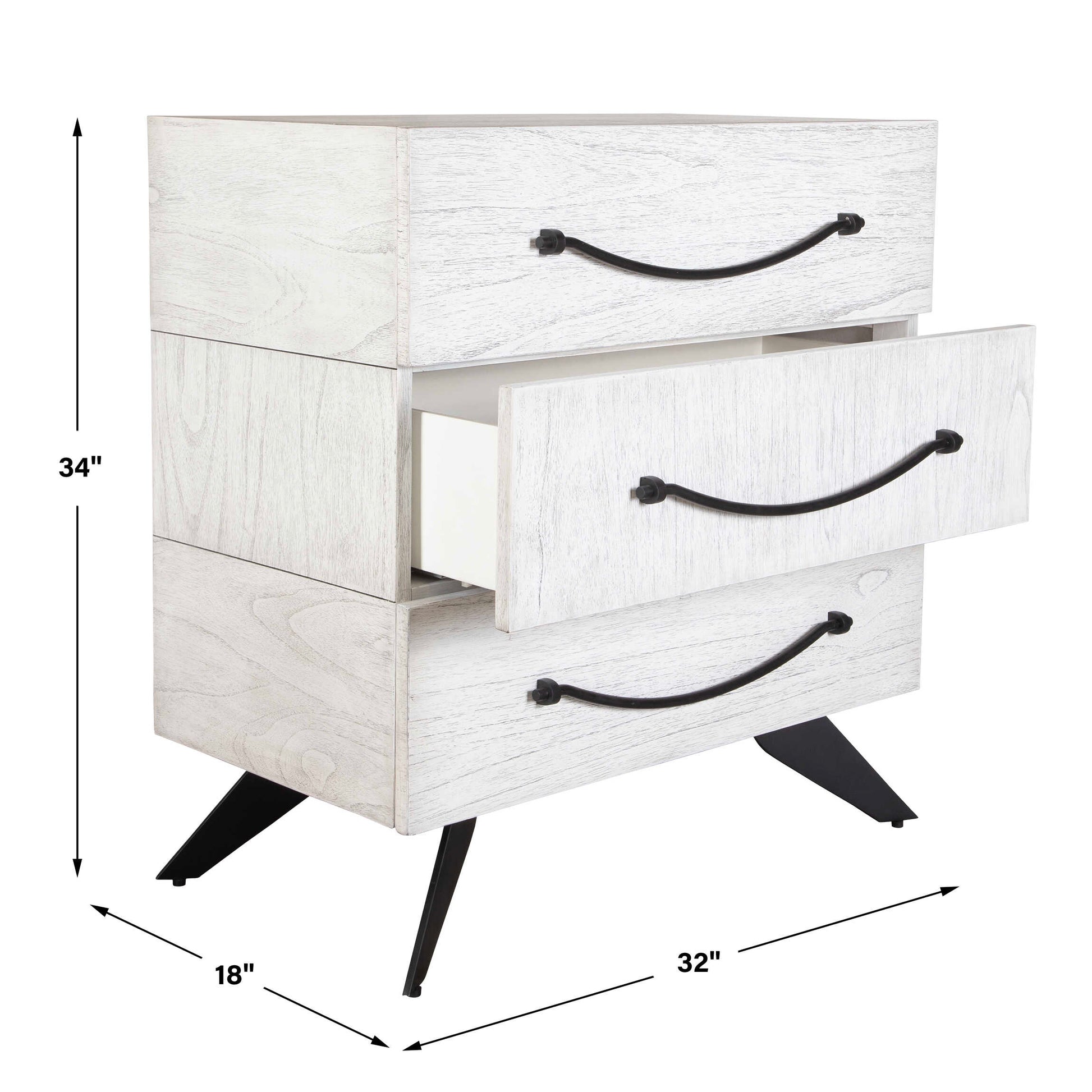 Uttermost Vivi 3 Drawer White Chest