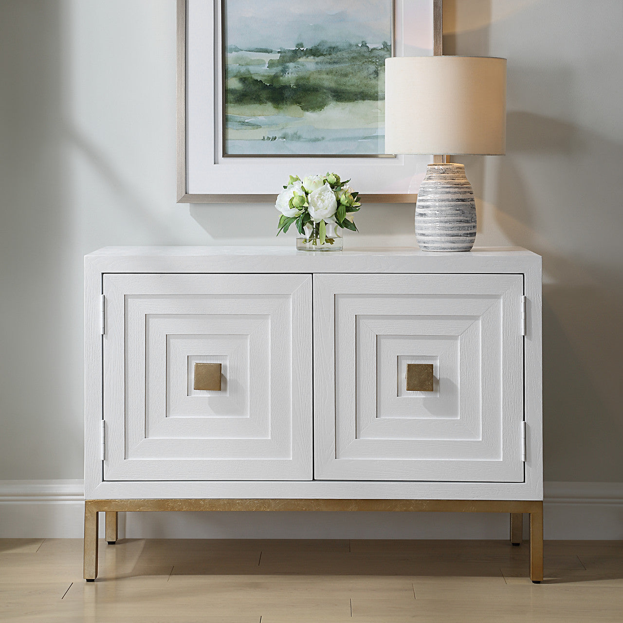 Uttermost Aiken White 2 Door Cabinet