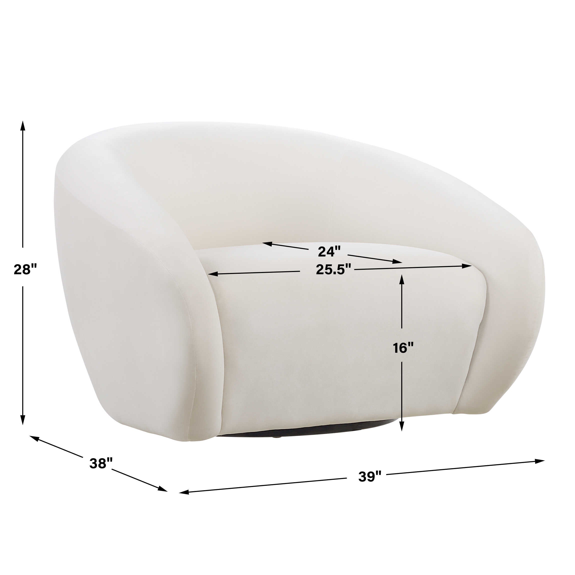 Uttermost DeSoto Cream Swivel Chair