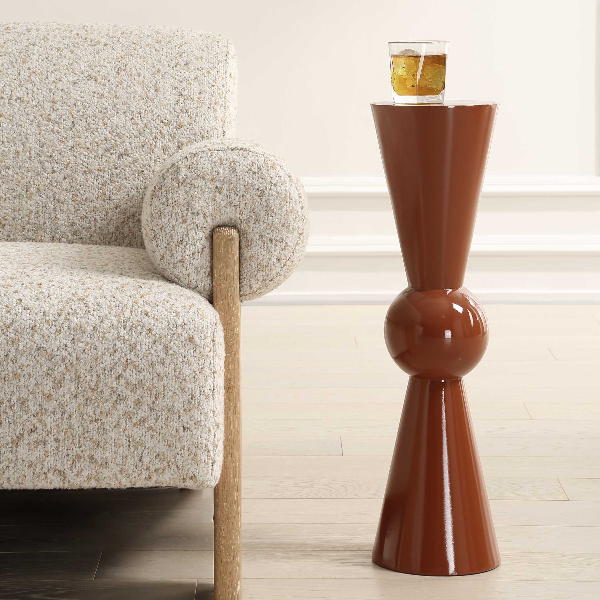 Uttermost Hepler Gloss Terracotta Drink Table