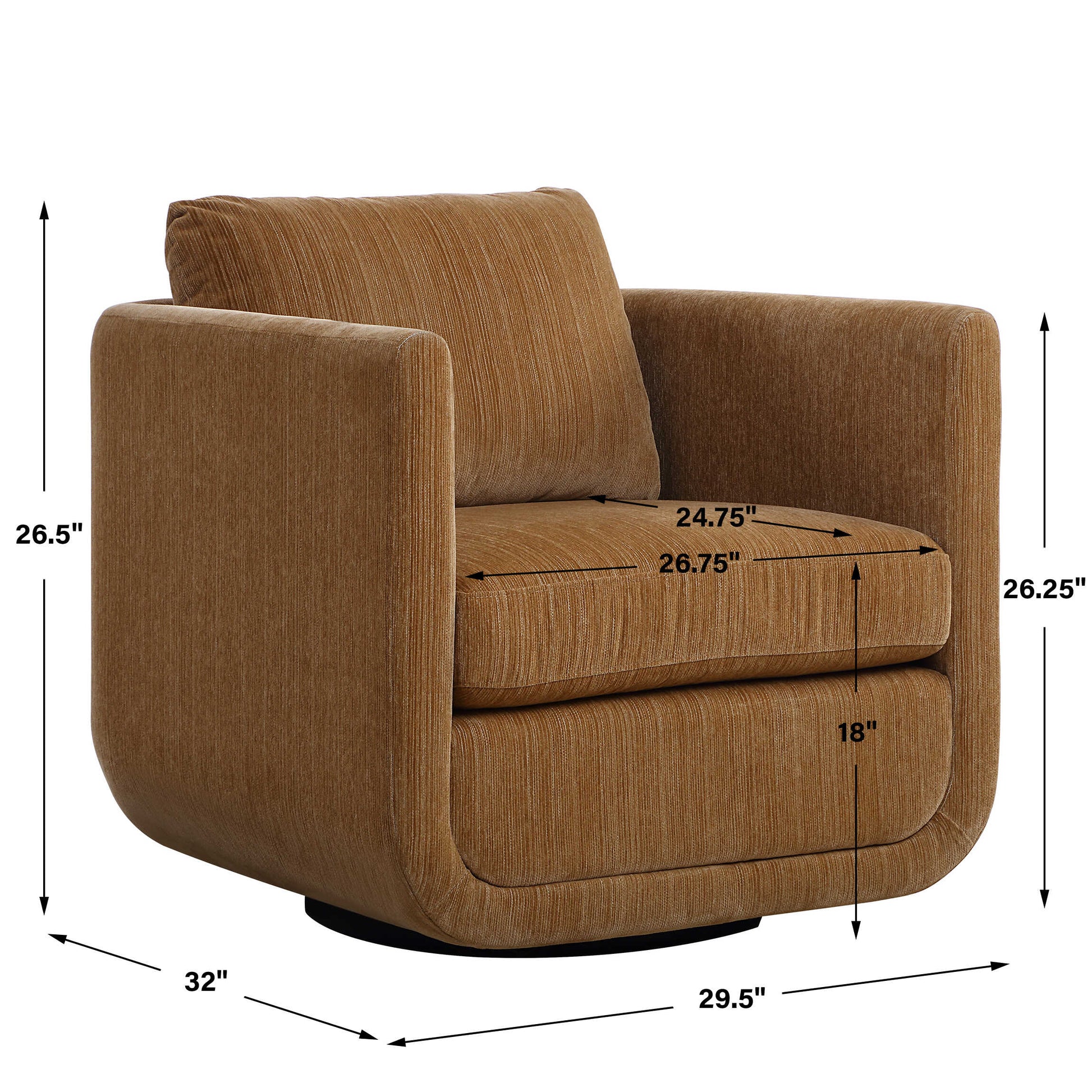 Uttermost Abound Ginger Swivel Chair