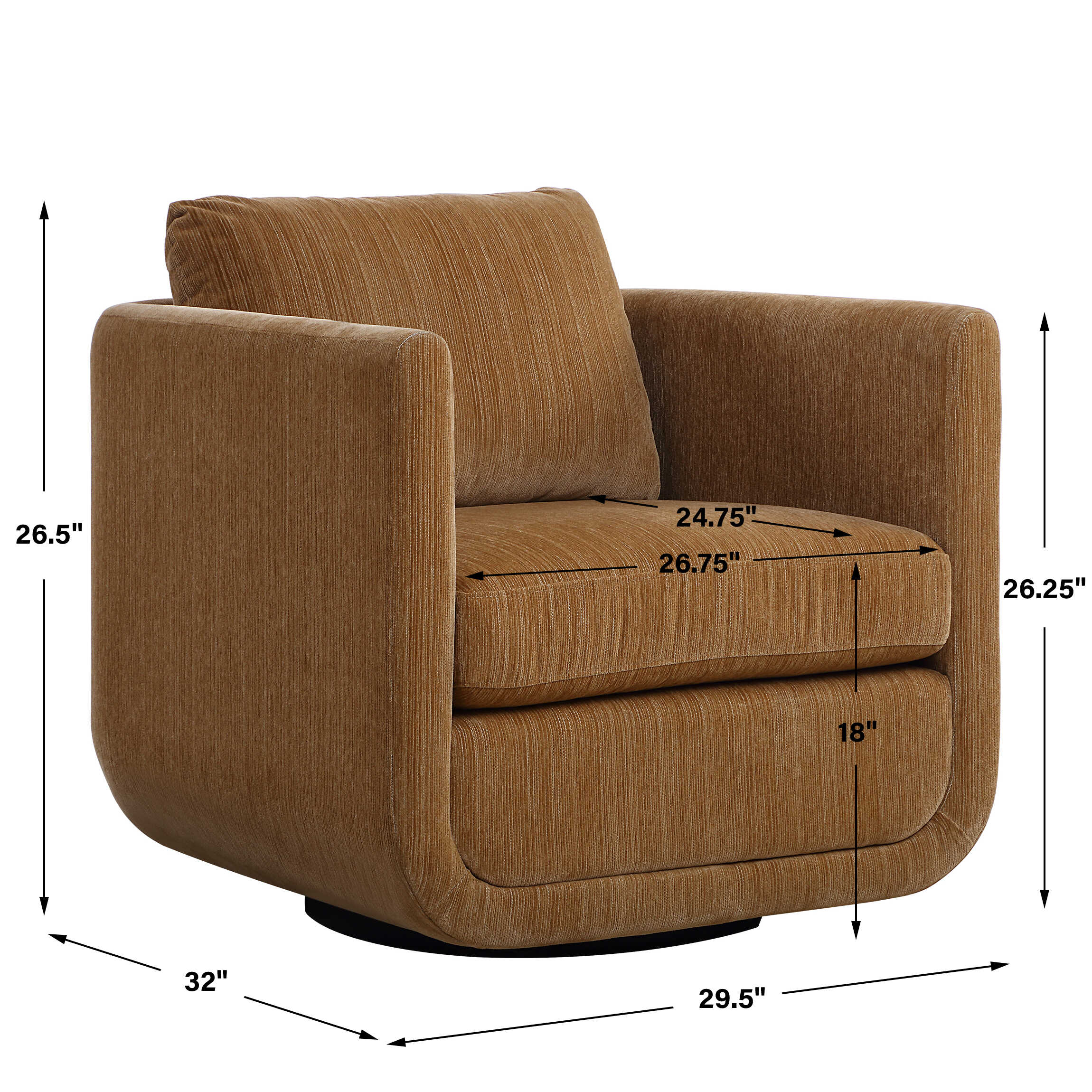 Uttermost Abound Ginger Swivel Chair