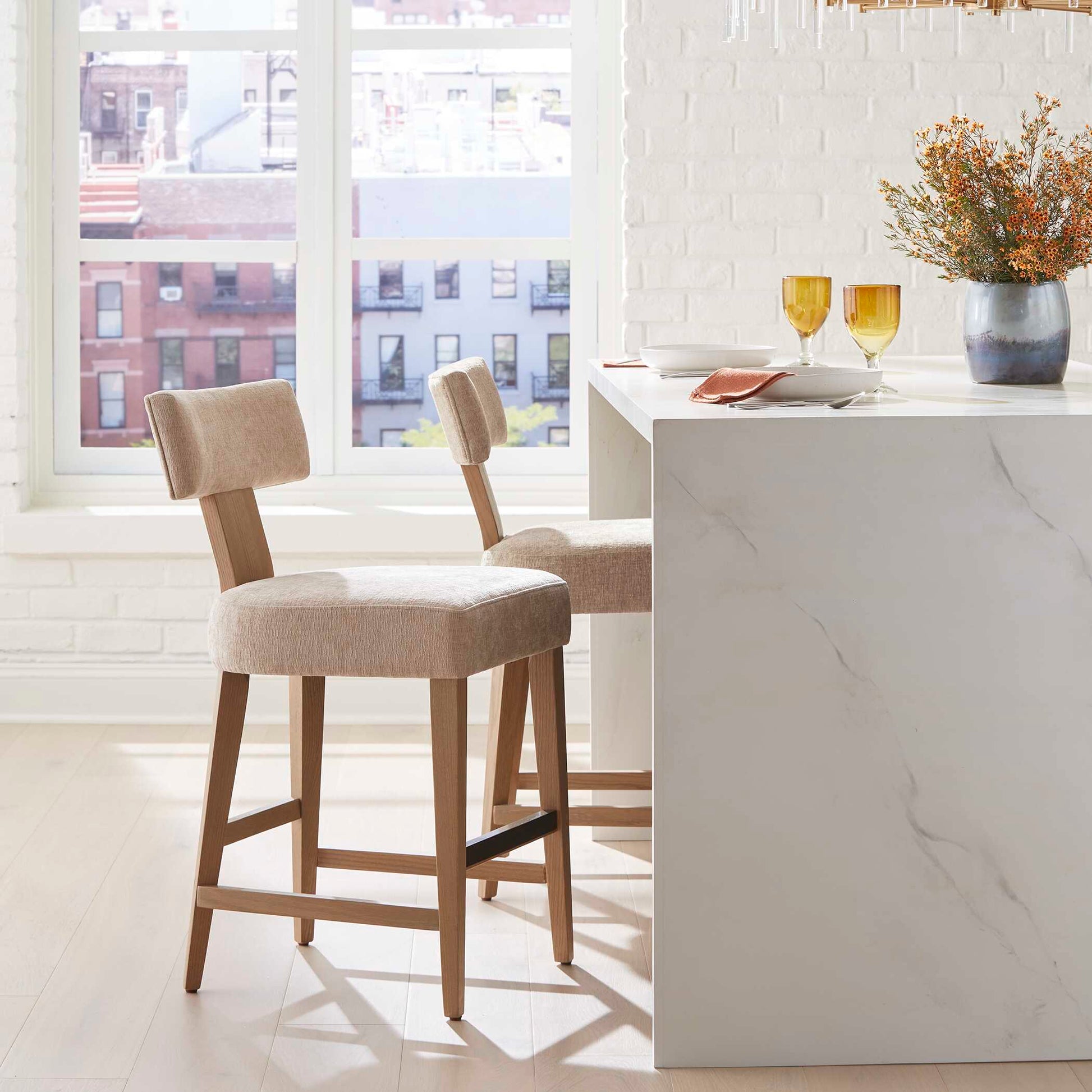 Uttermost Elysian Sand Counter Stool