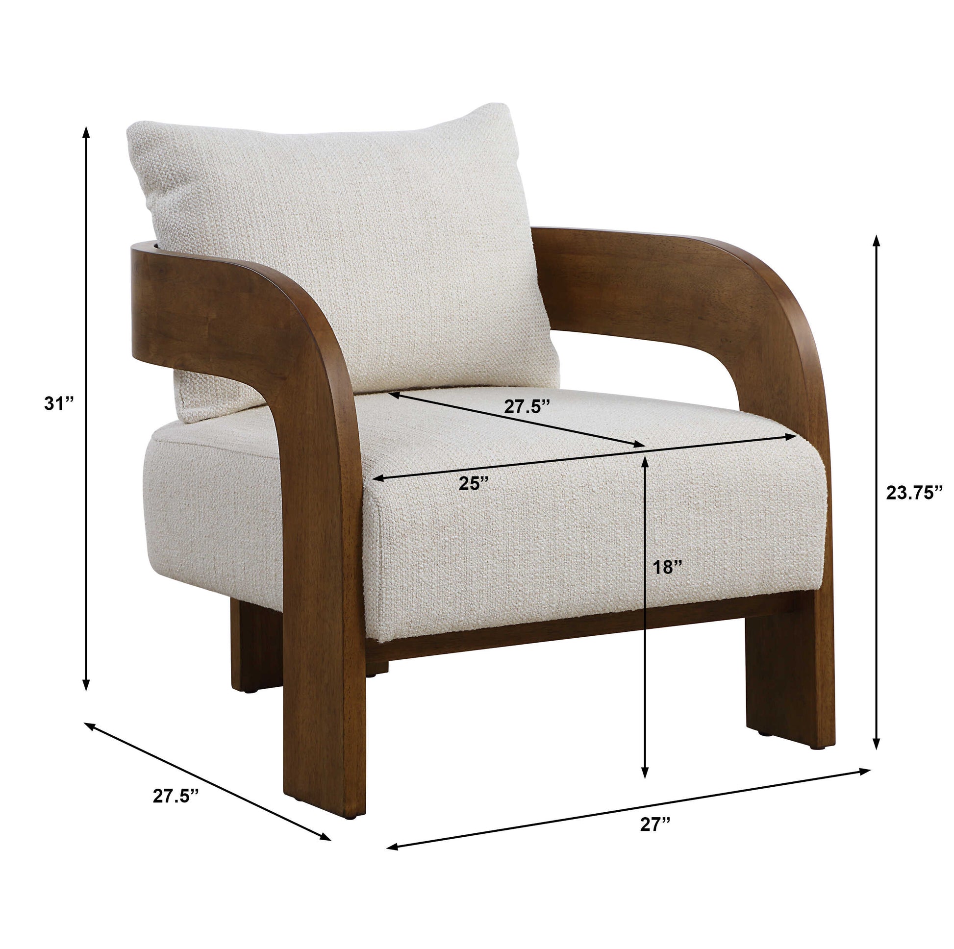 Uttermost Rowan Ivory Accent Chair