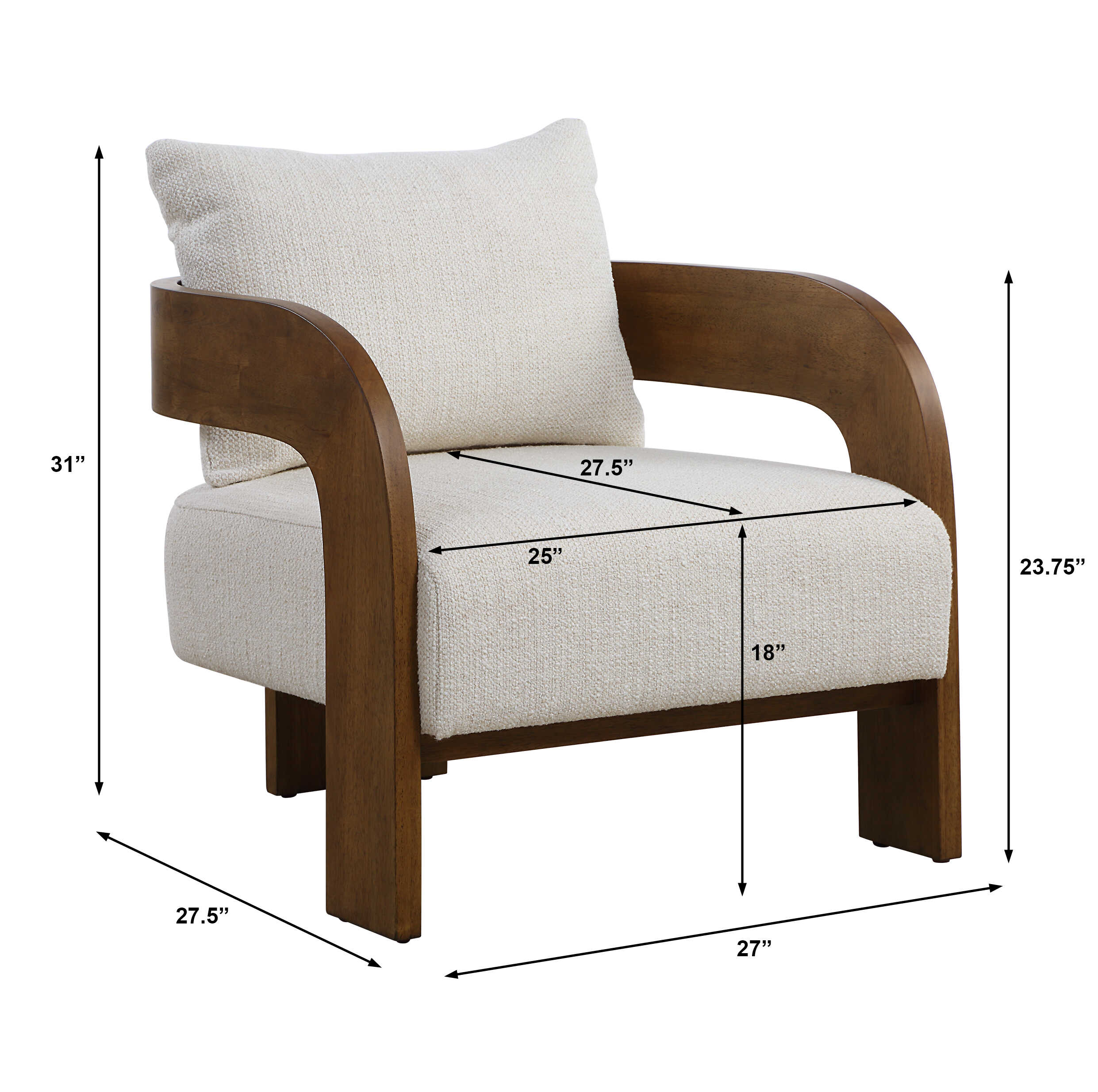 Uttermost Rowan Ivory Accent Chair