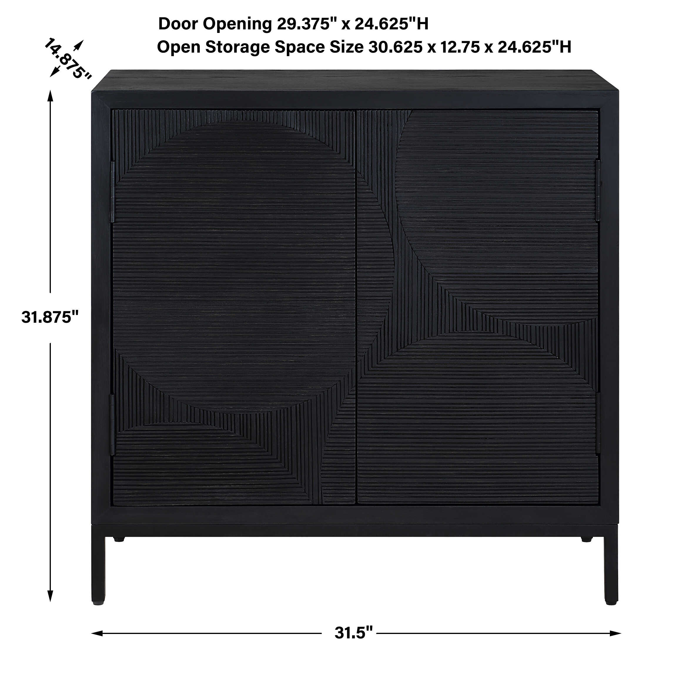 Uttermost Beswick Black 2 Door Cabinet