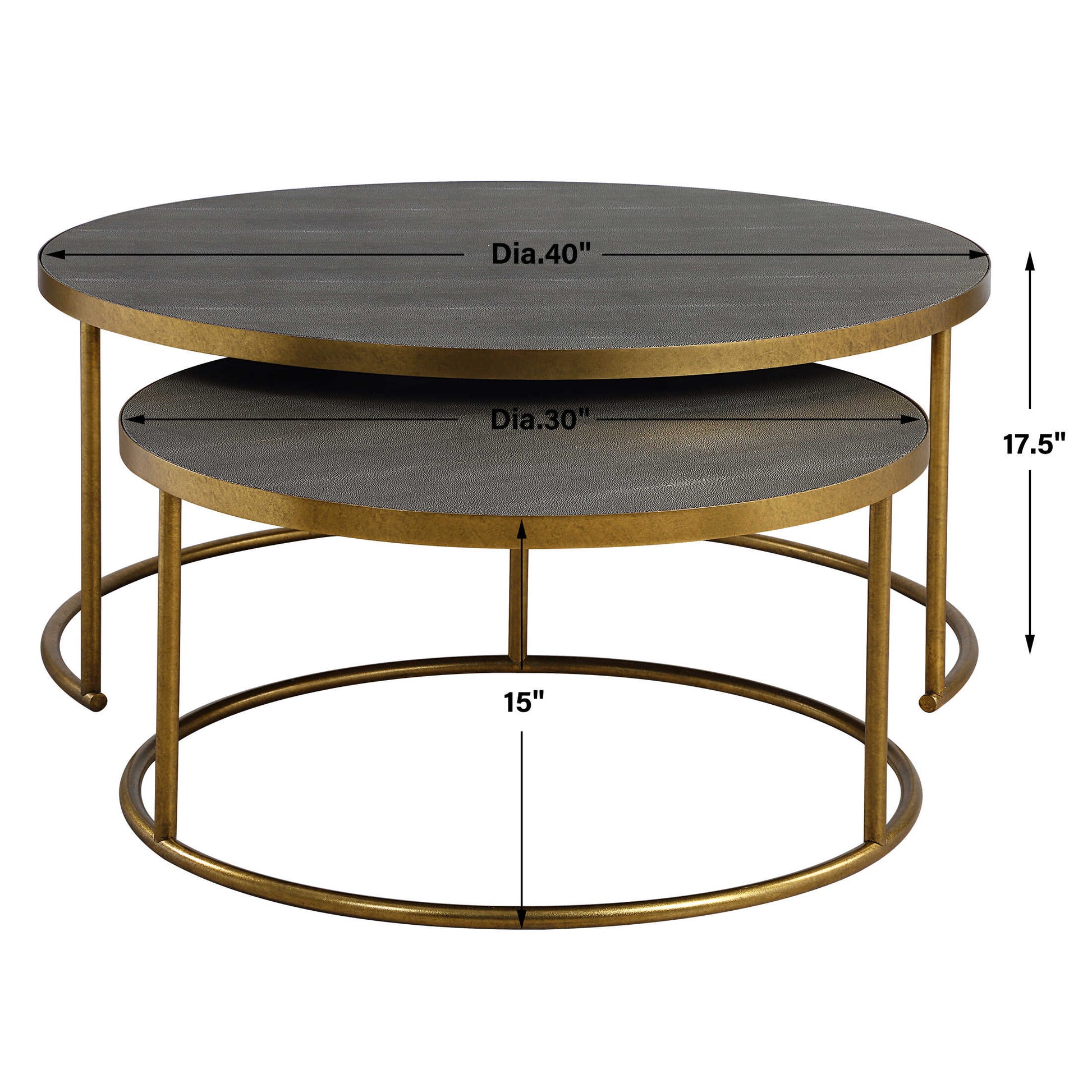 Uttermost Aragon Gray Nesting Coffee Tables Set/2