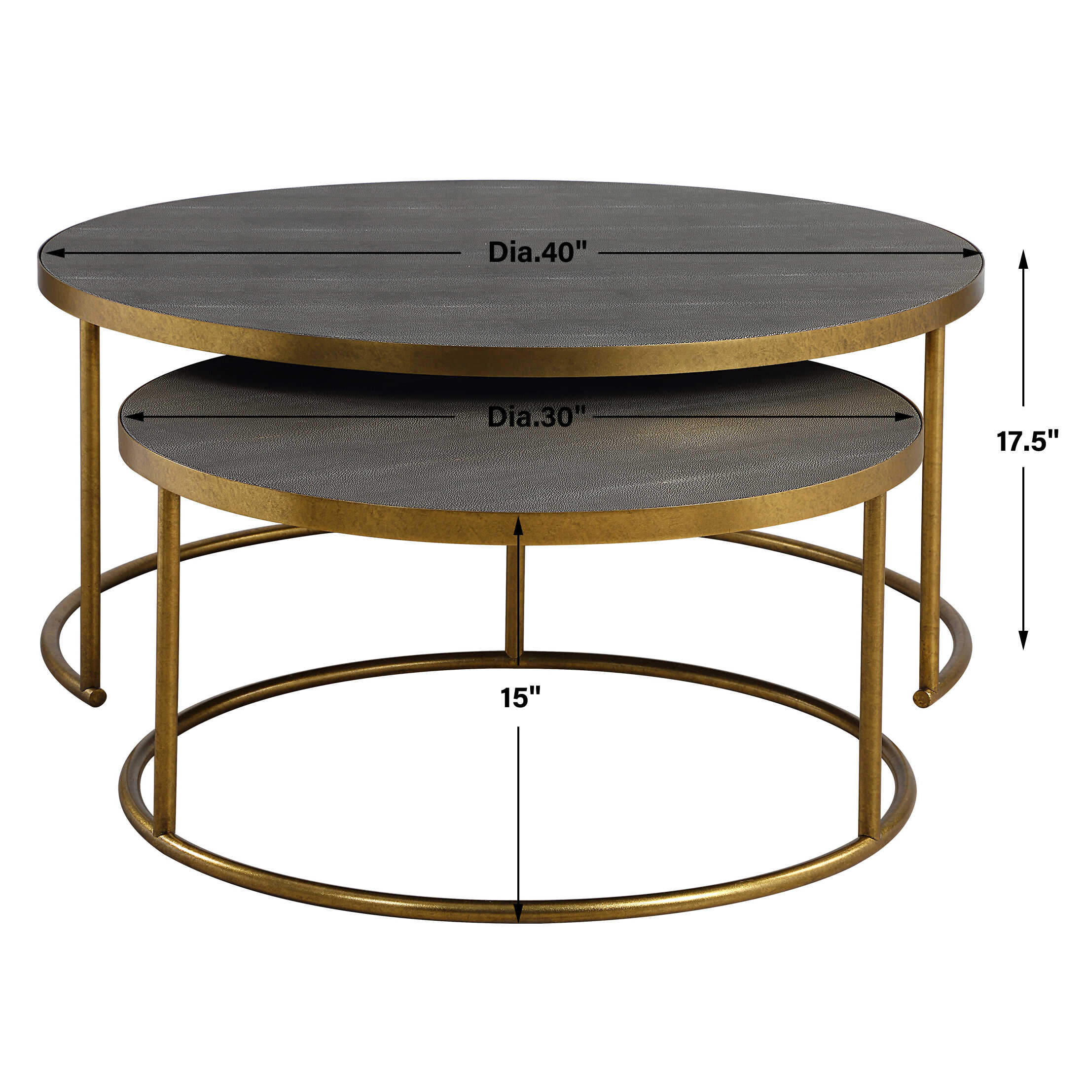 Uttermost Aragon Gray Nesting Coffee Tables Set/2