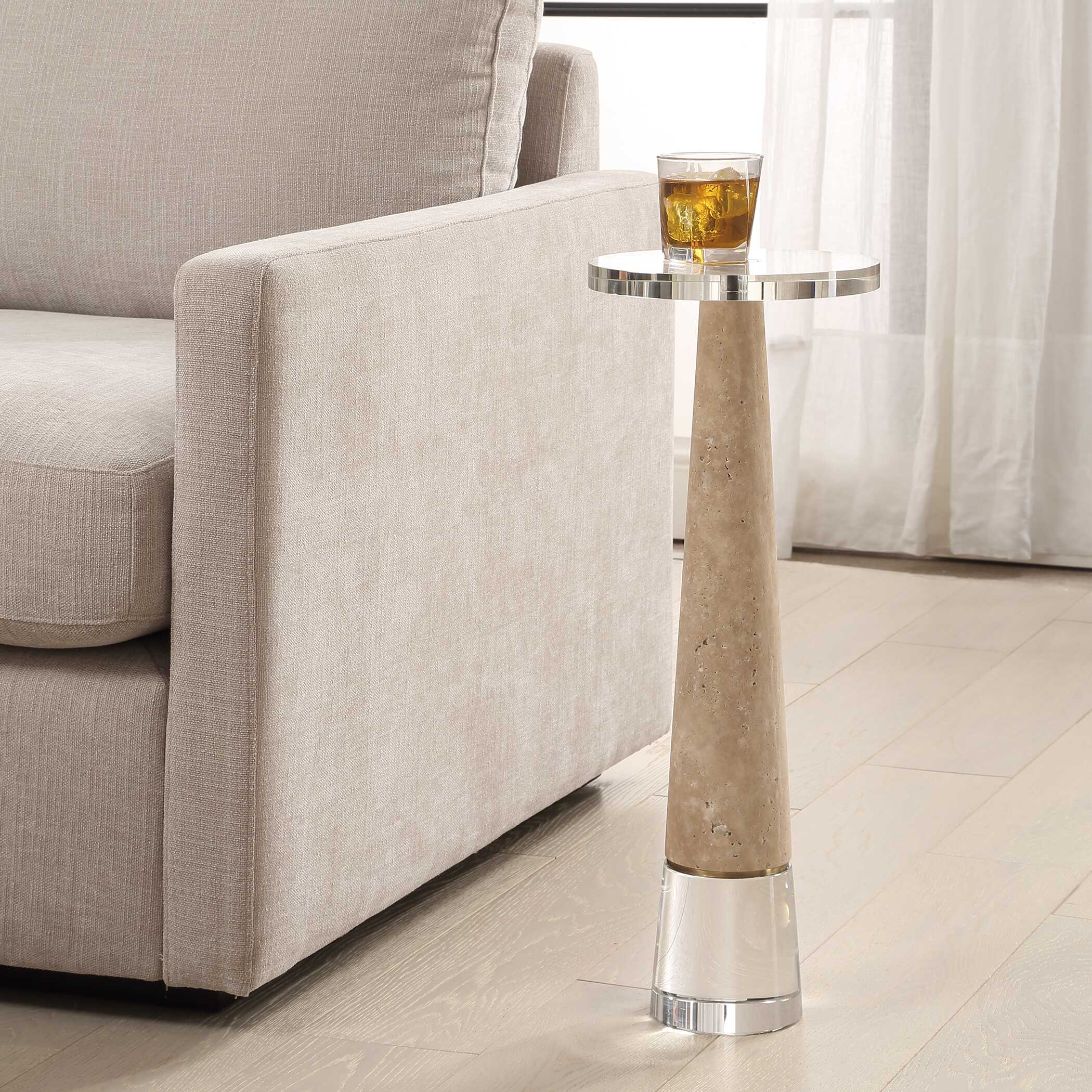 Uttermost Niari Travertine Drink Table