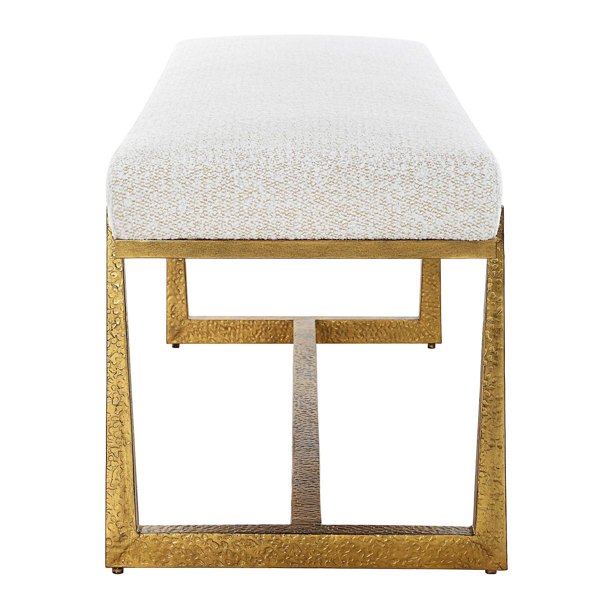 Uttermost Midas Antique Gold Bench