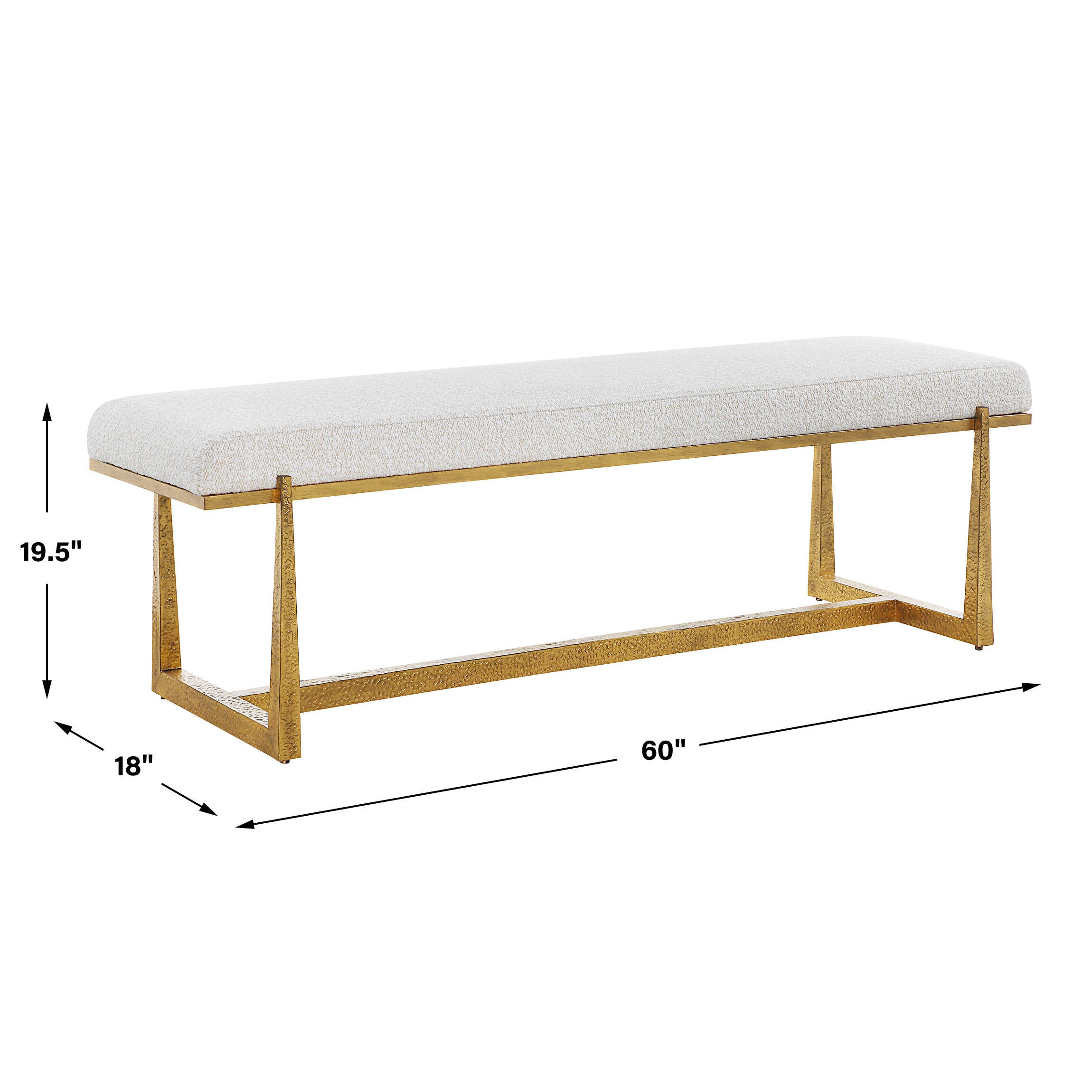 Uttermost Midas Antique Gold Bench