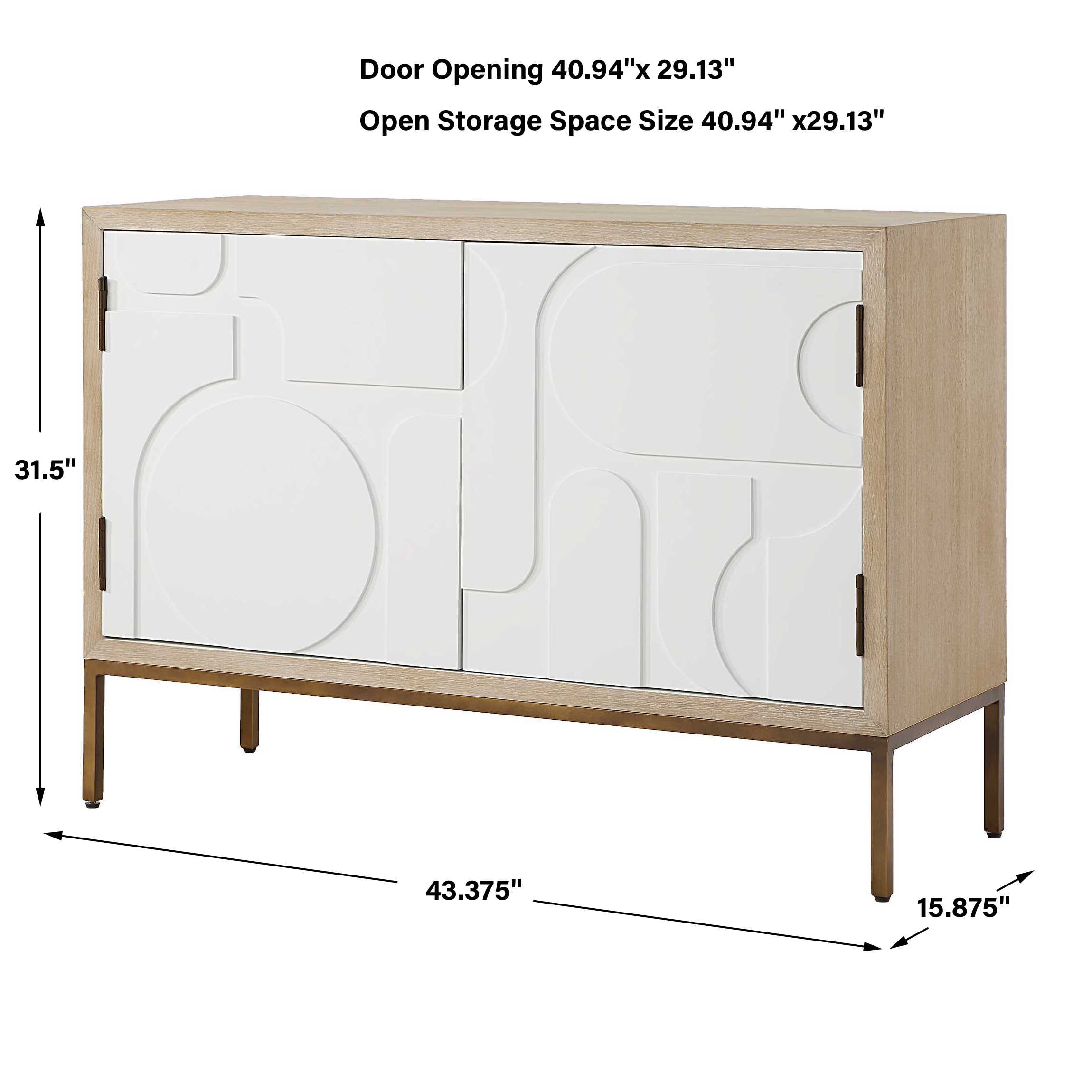 Uttermost Weimar 2 Door White Cabinet