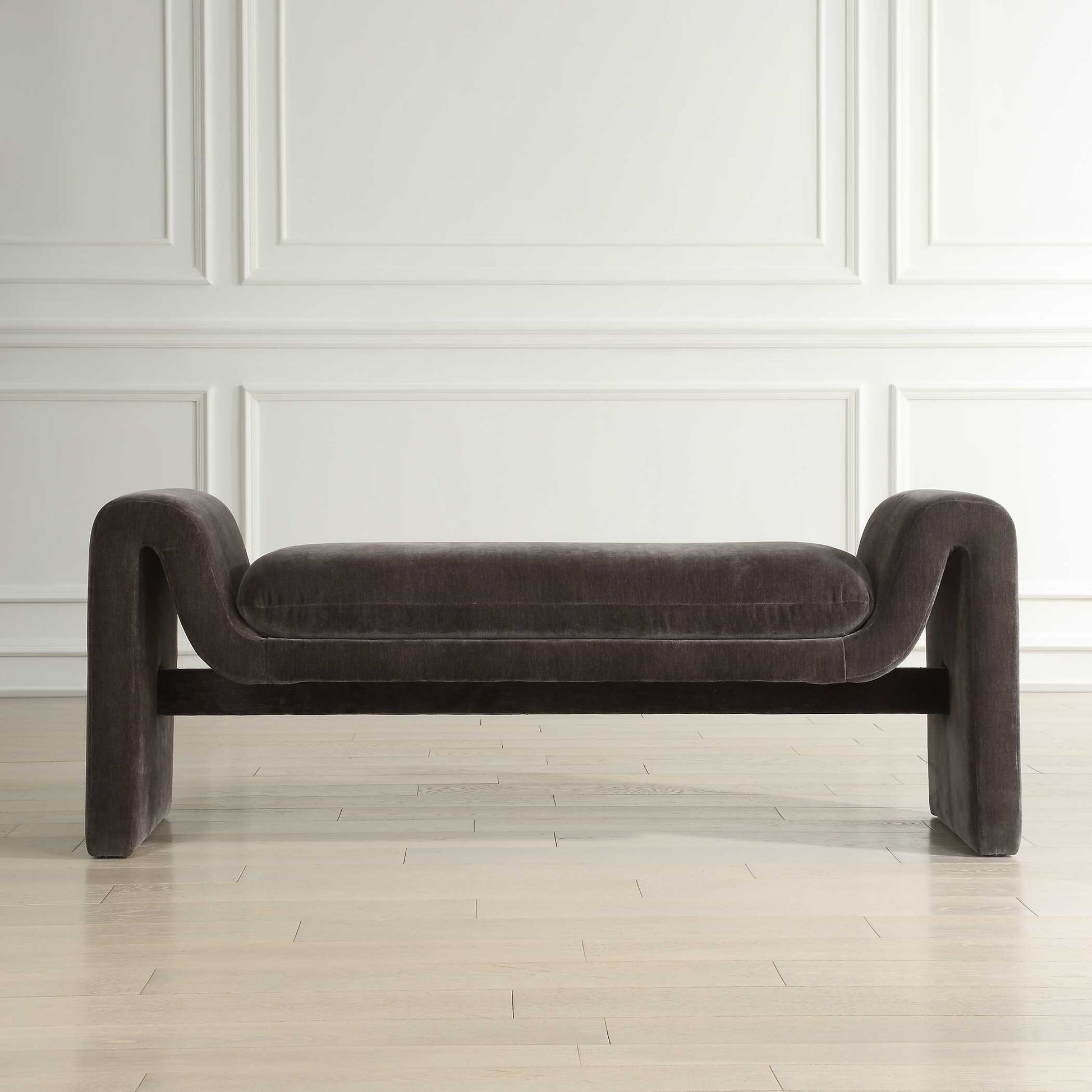 Uttermost Manson Modern Charcoal Bench