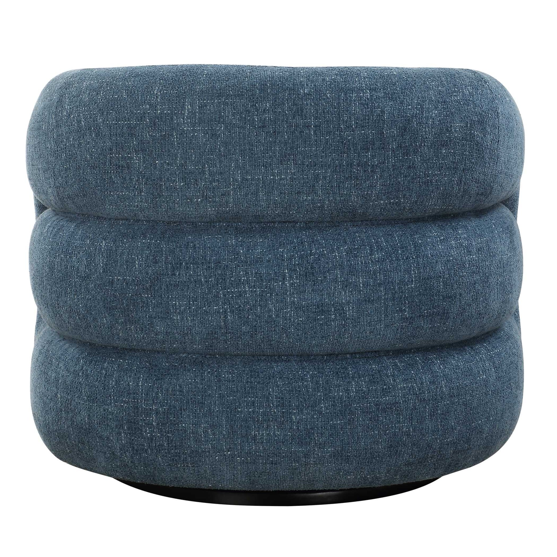 Uttermost Junie Blue Swivel Barrel Chair
