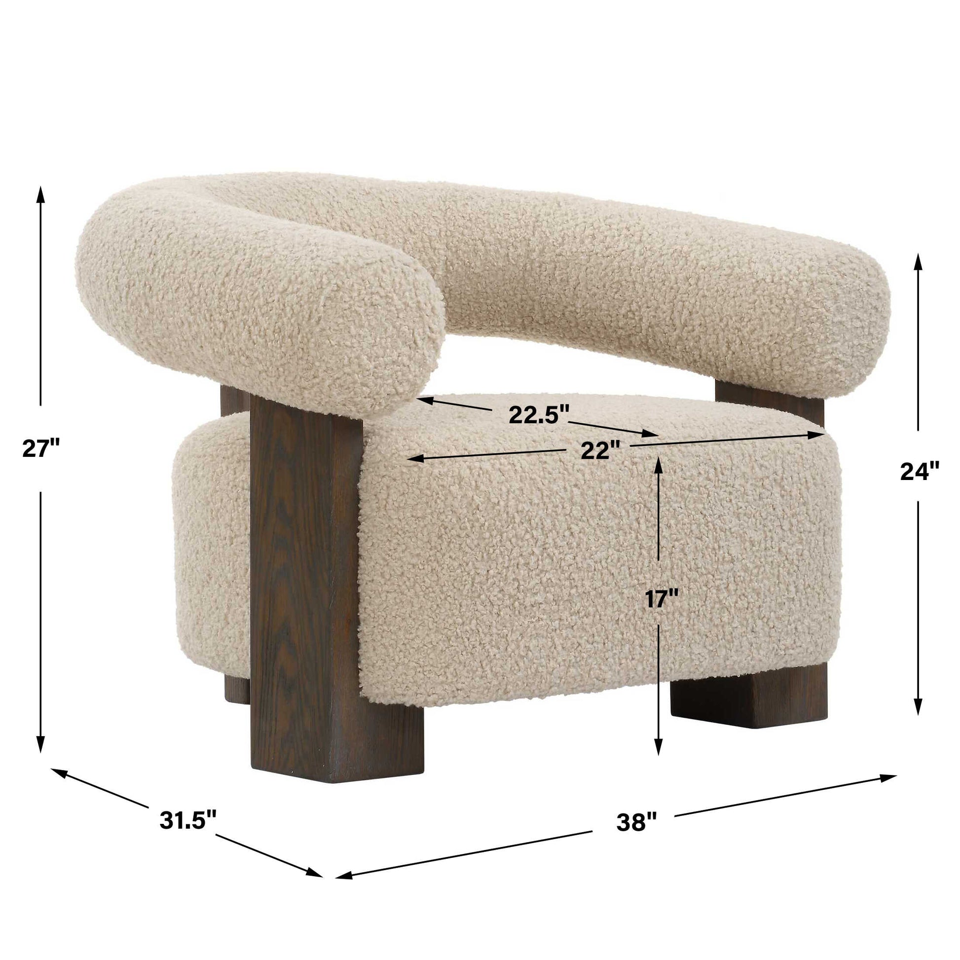 Uttermost Lennox Shearling Accent Chair