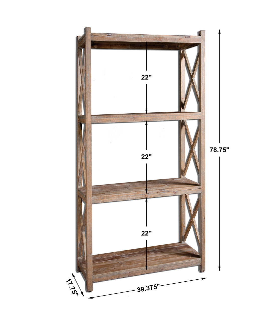 Uttermost Stratford Reclaimed Wood Etagere