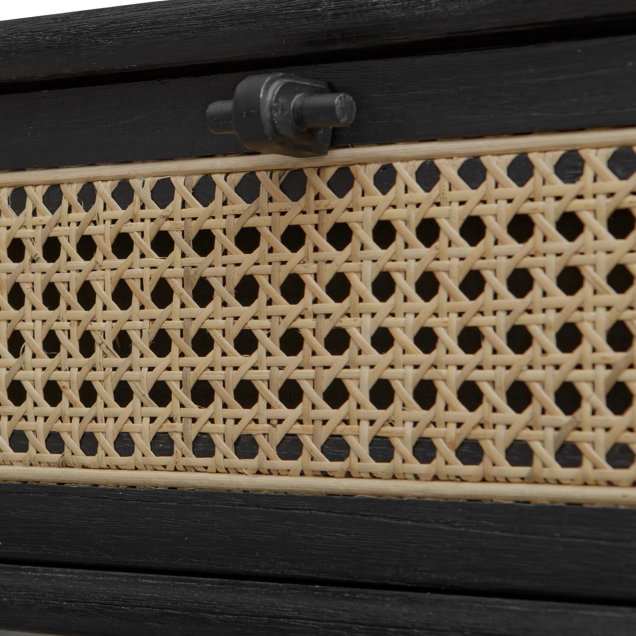 Uttermost Coast Black Rattan Side Table