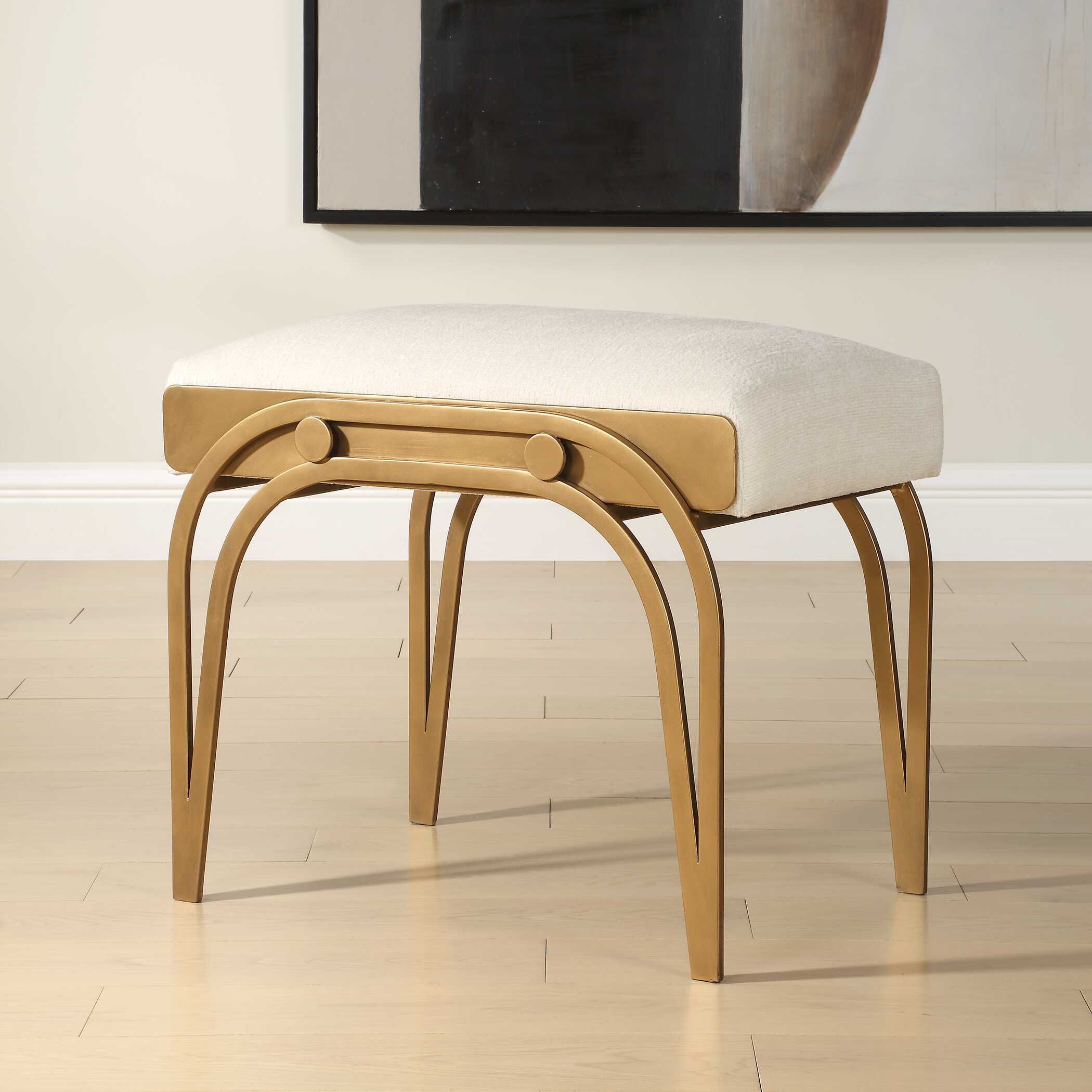 Quarrington Brass Iron Accent Bench