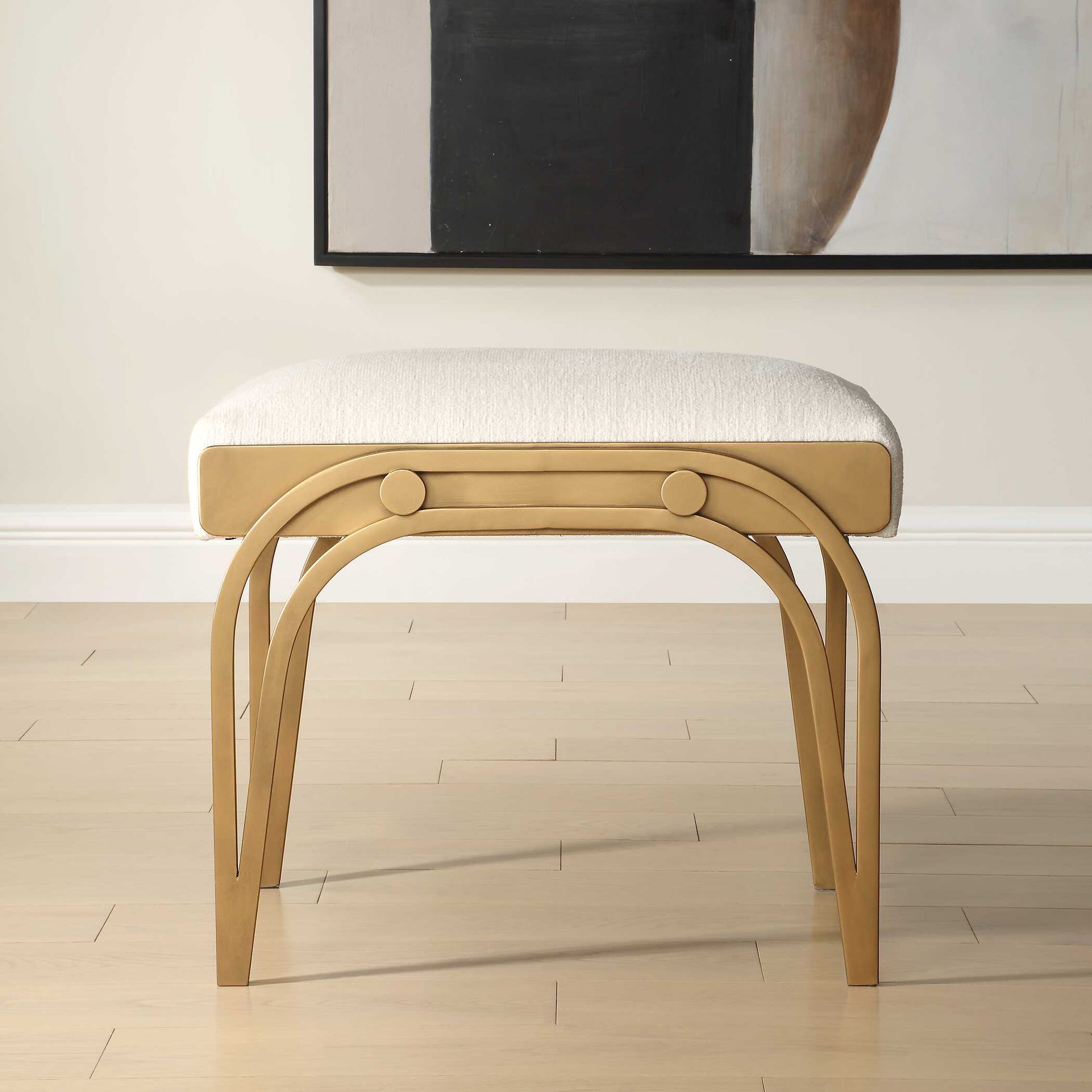 Quarrington Brass Iron Accent Bench