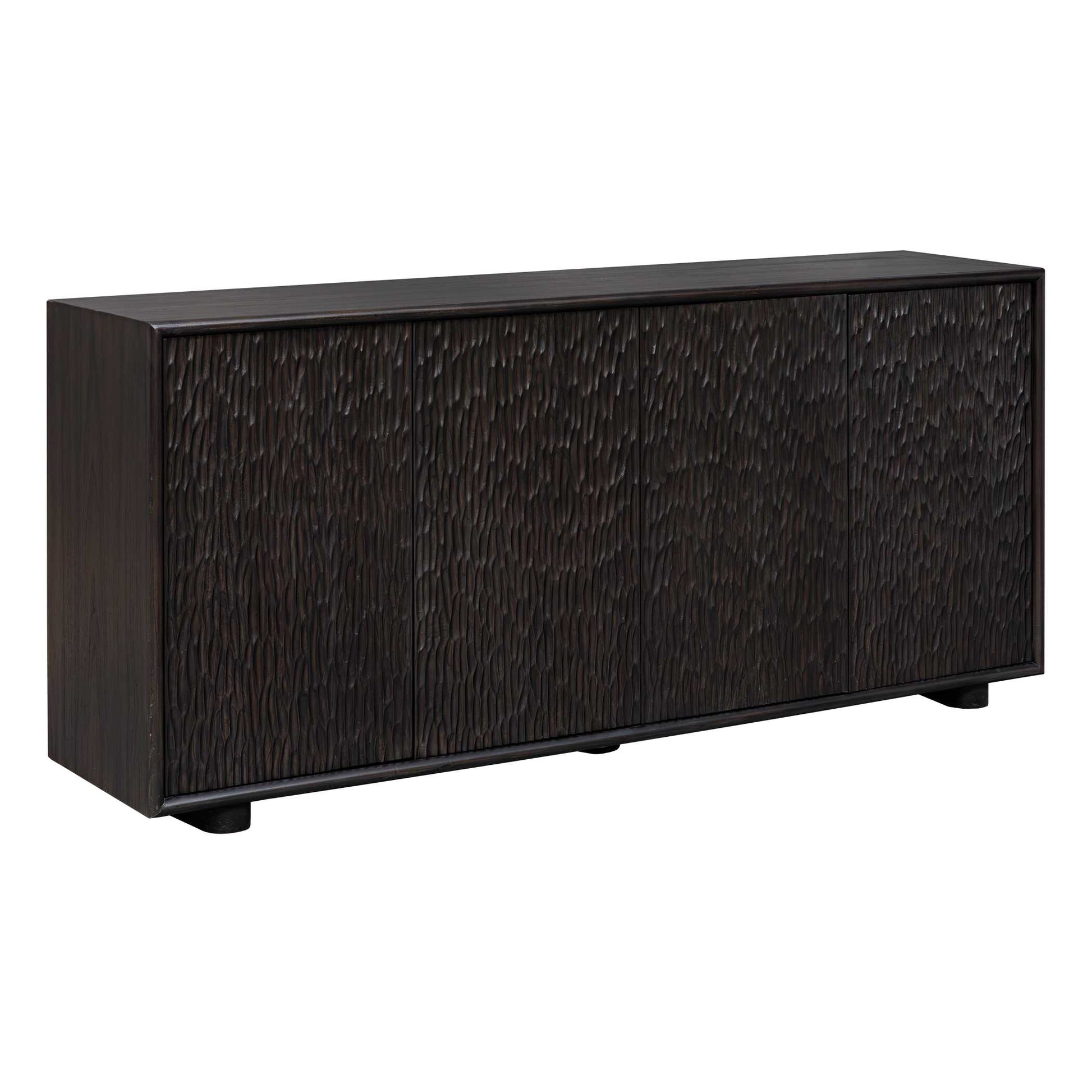 Uttermost Stevenson Ebony Wood 4 Door Cabinet