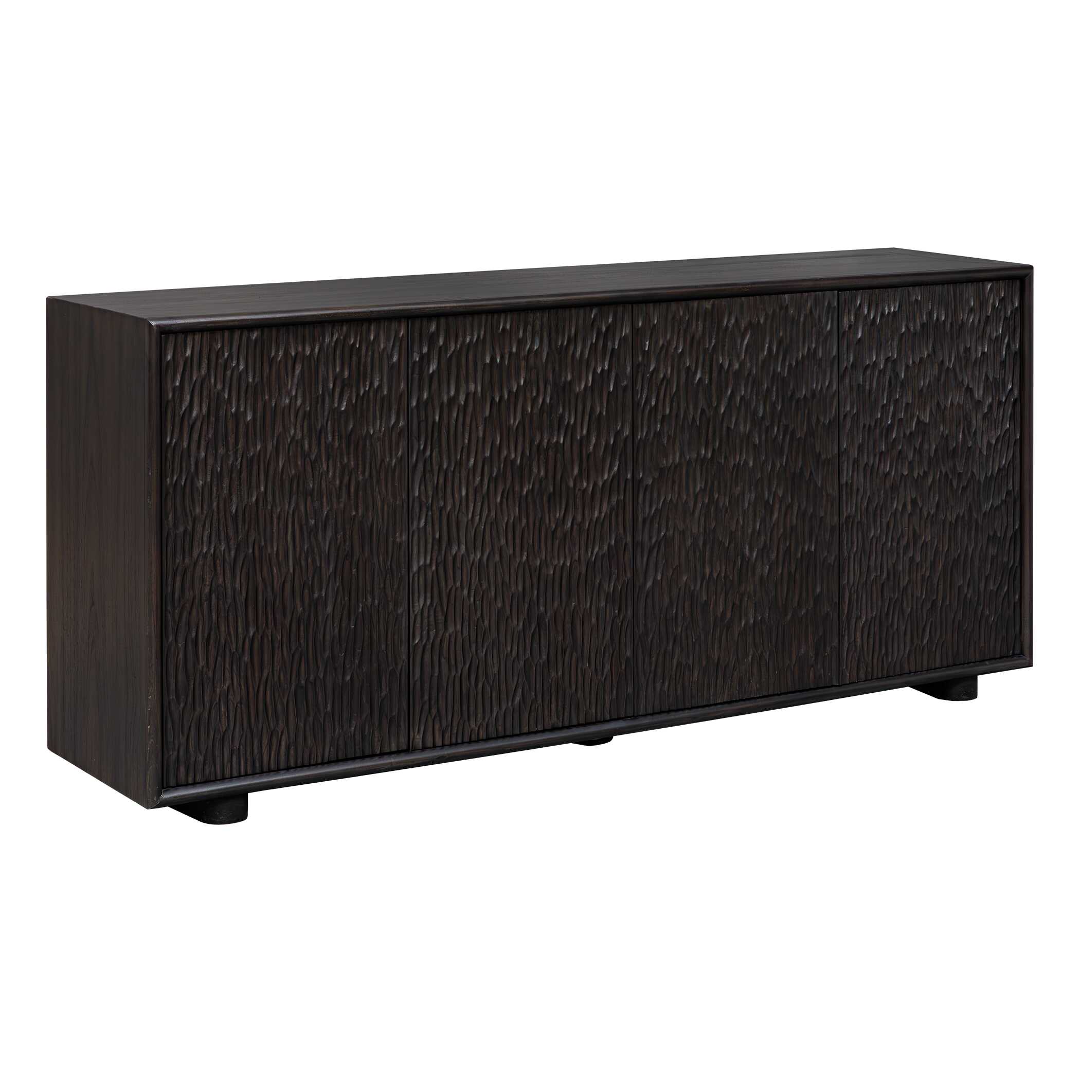 Uttermost Stevenson Ebony Wood 4 Door Cabinet