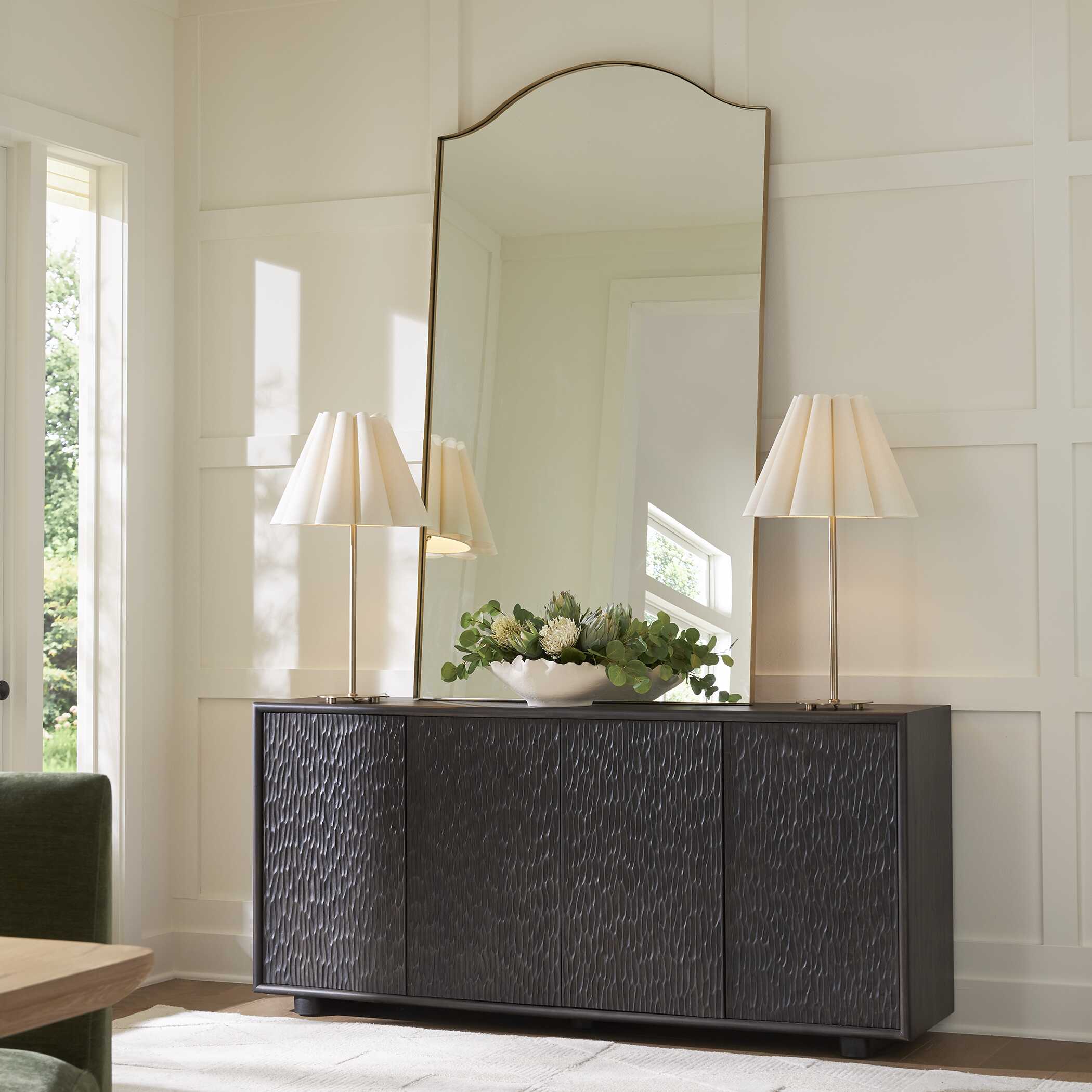 Uttermost Stevenson Ebony Wood 4 Door Cabinet