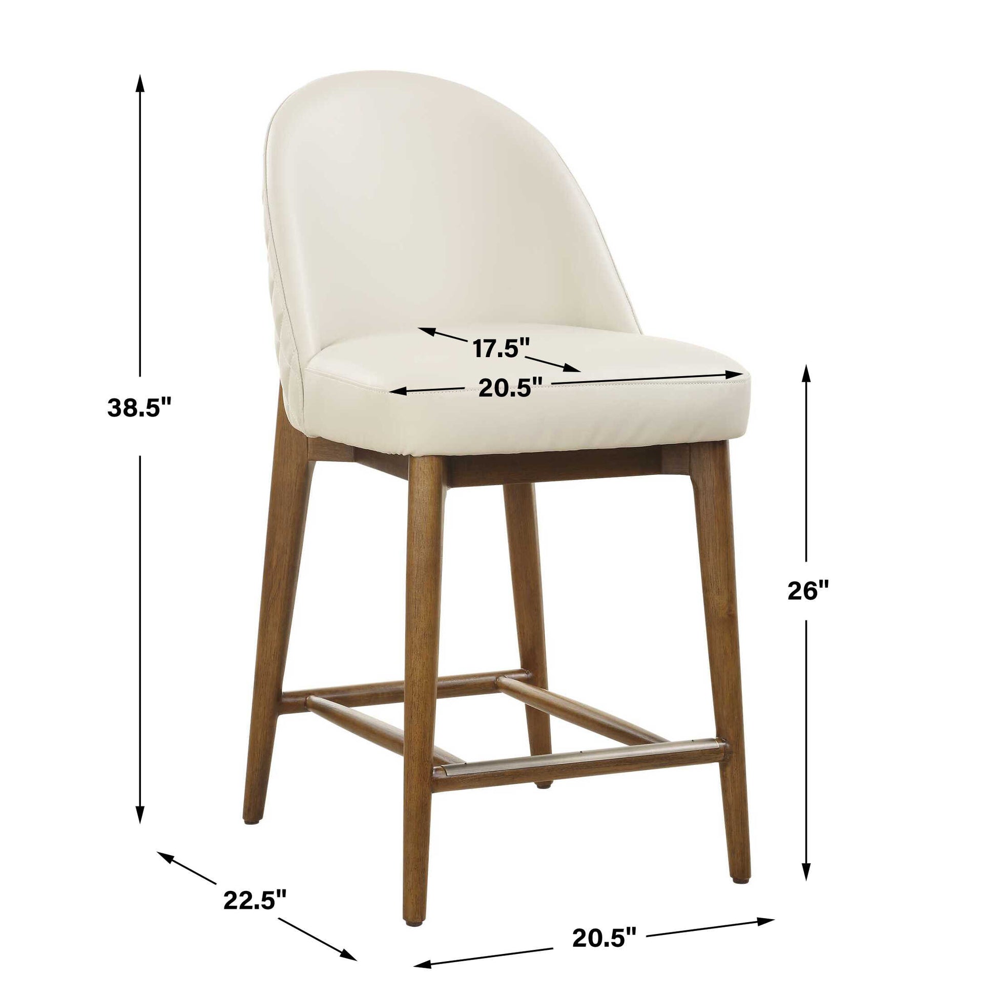 Uttermost Stitches Leather Counter Stool