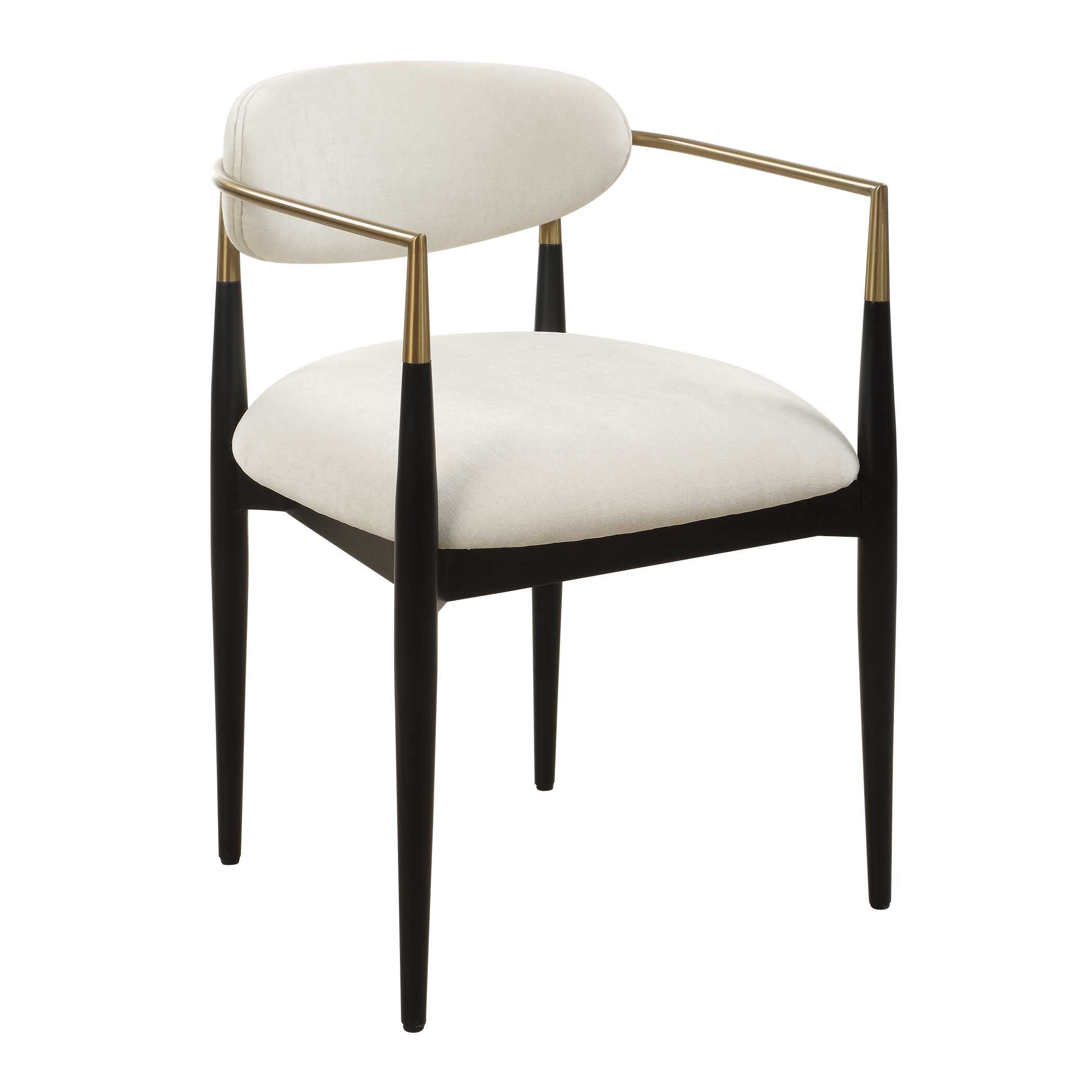 Uttermost Moxie White Dining Arm Chair