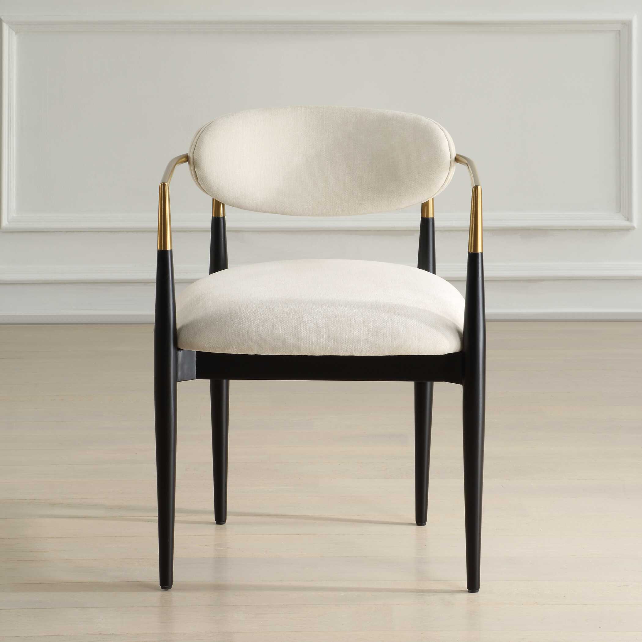 Uttermost Moxie White Dining Arm Chair