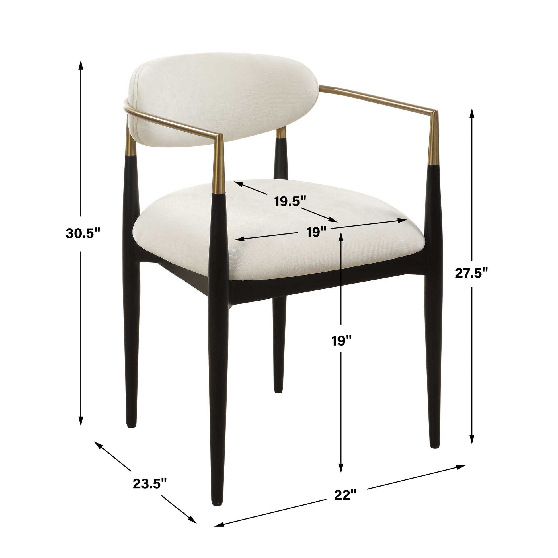 Uttermost Moxie White Dining Arm Chair