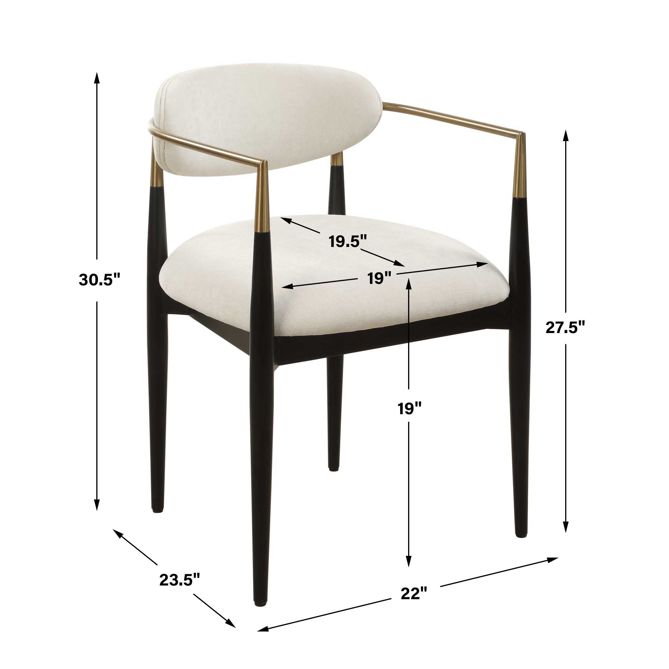 Uttermost Moxie White Dining Arm Chair