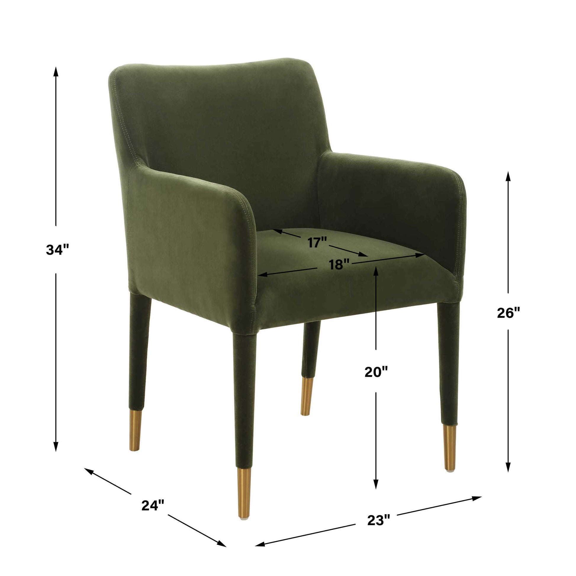Uttermost Conifer Moss Dining Arm Chair