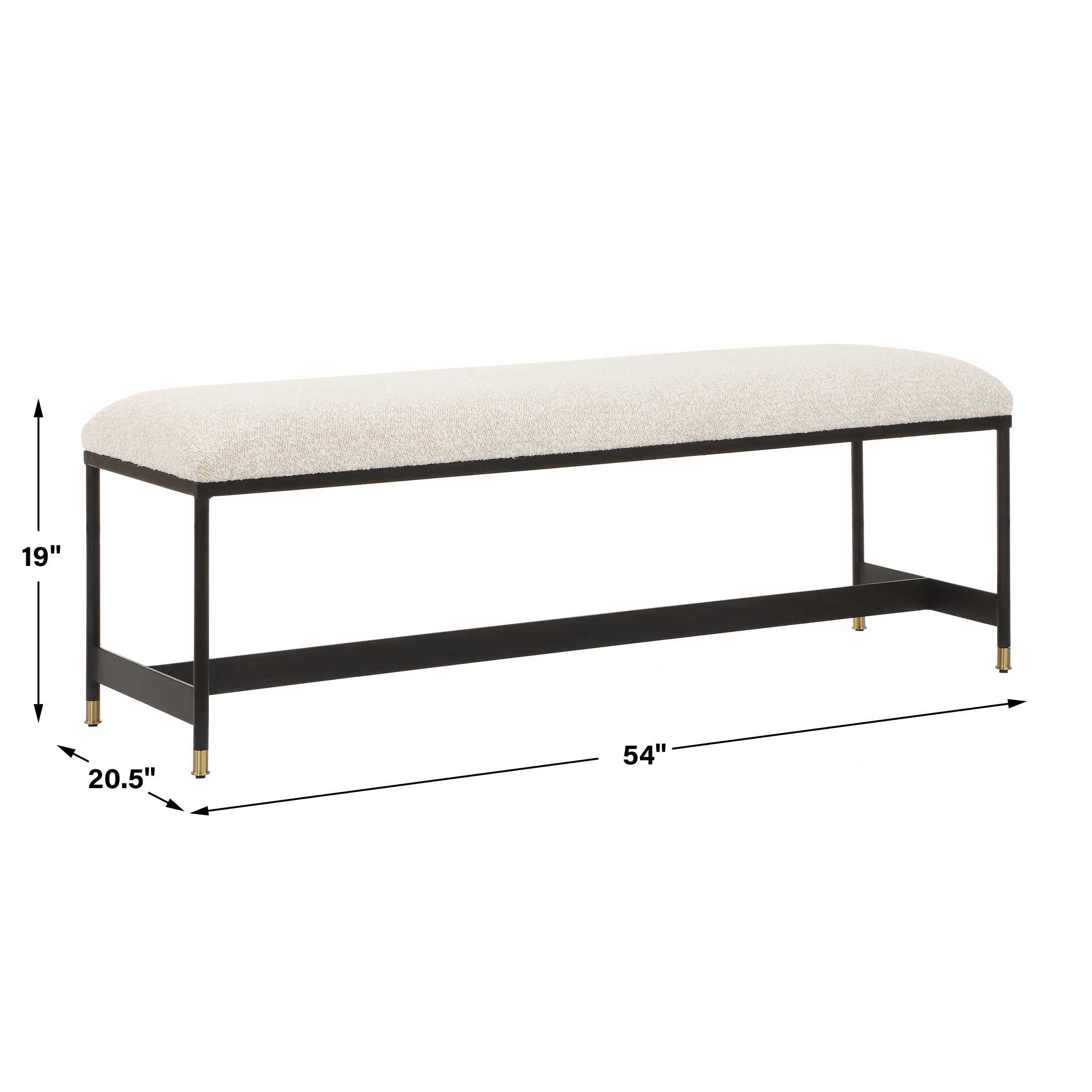 Uttermost Halston Upholstered White Bench