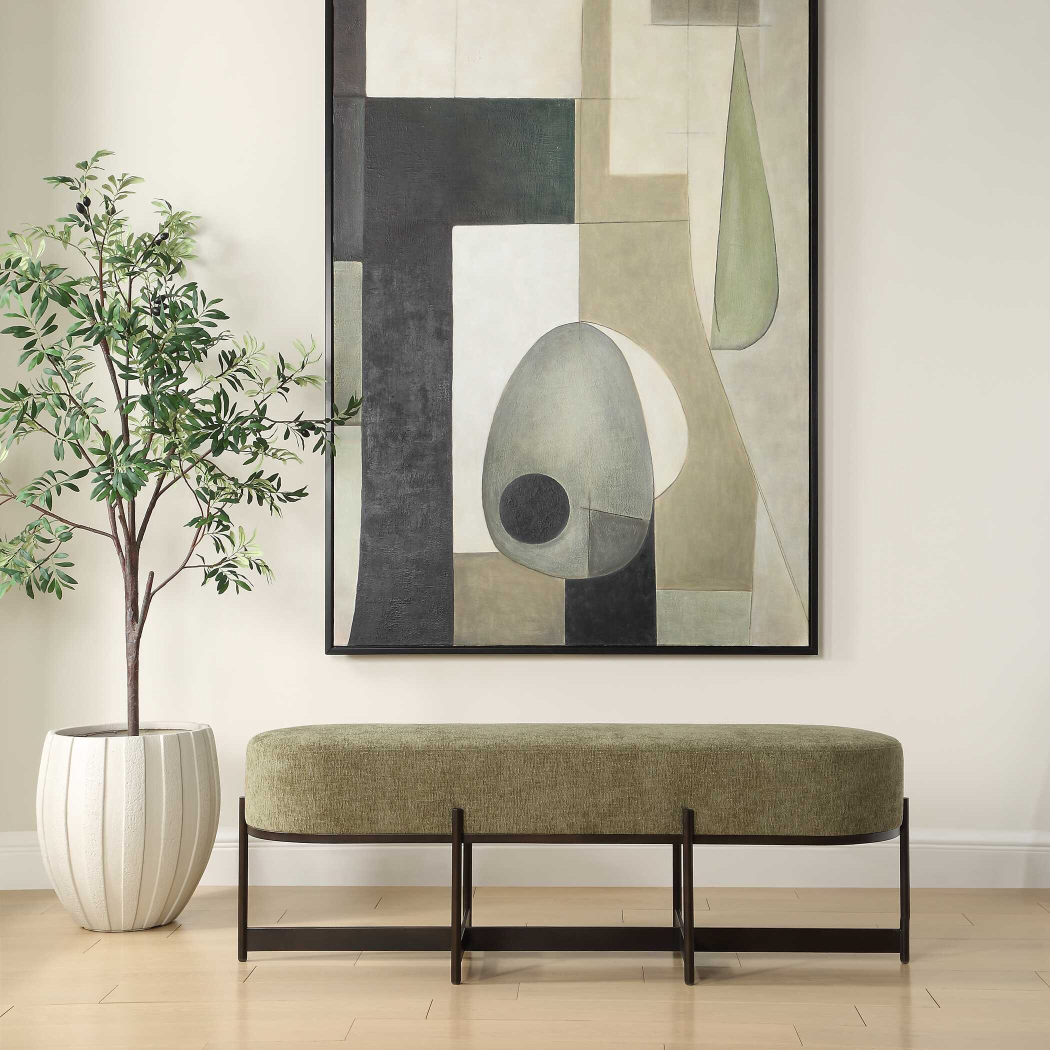 Uttermost Merino Moss Fabric Bench