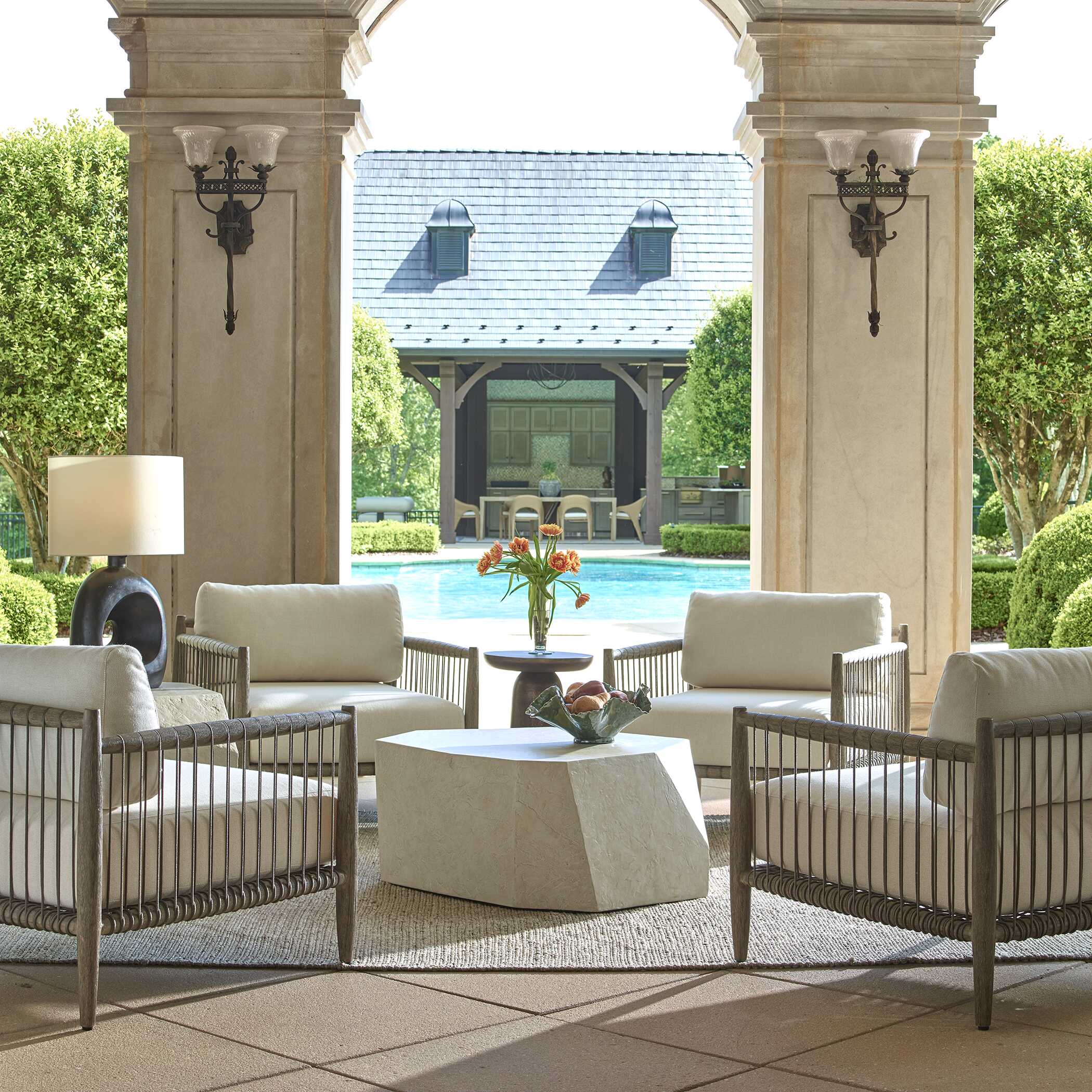 Uttermost Borneo White Outdoor Lounge Chair