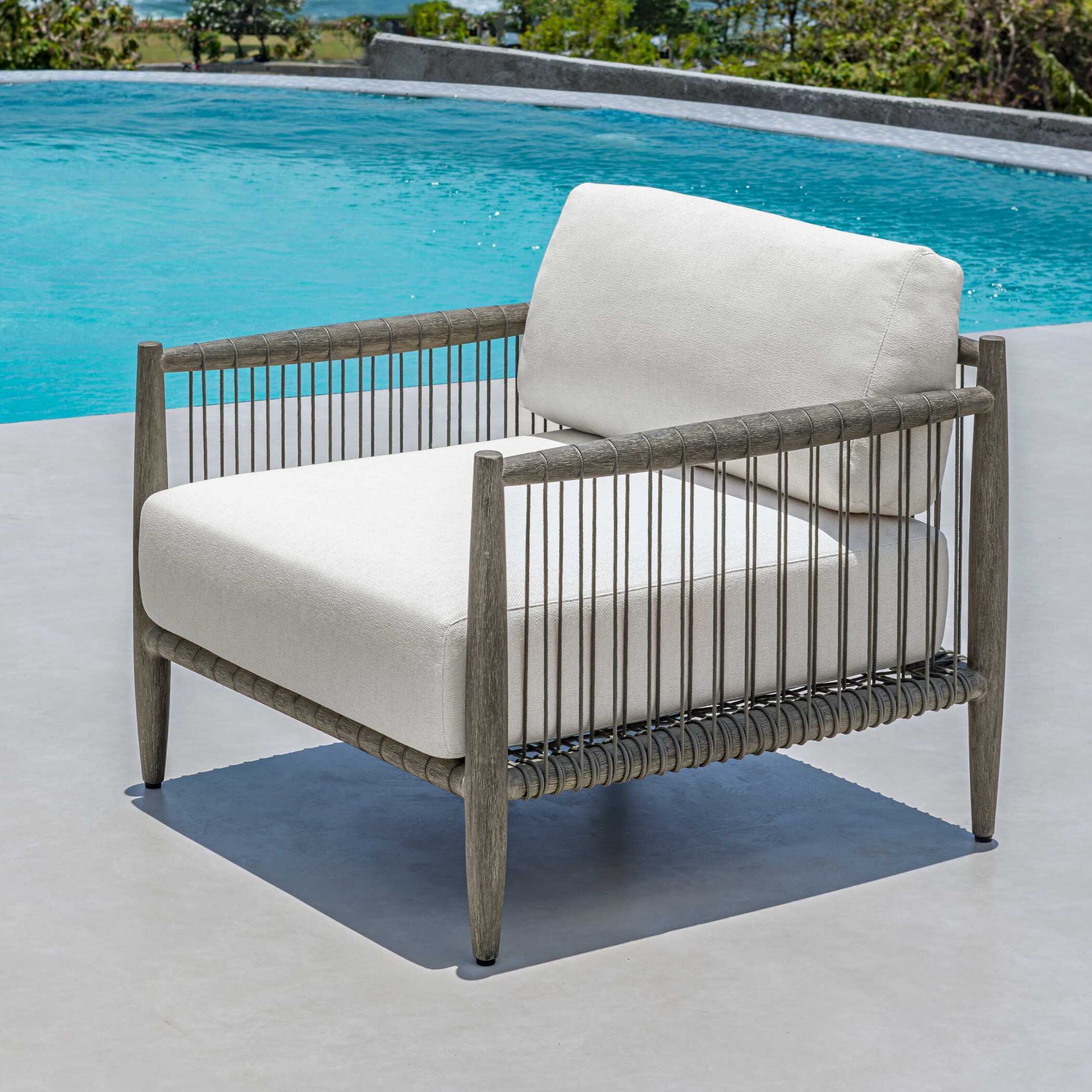 Uttermost Borneo White Outdoor Lounge Chair