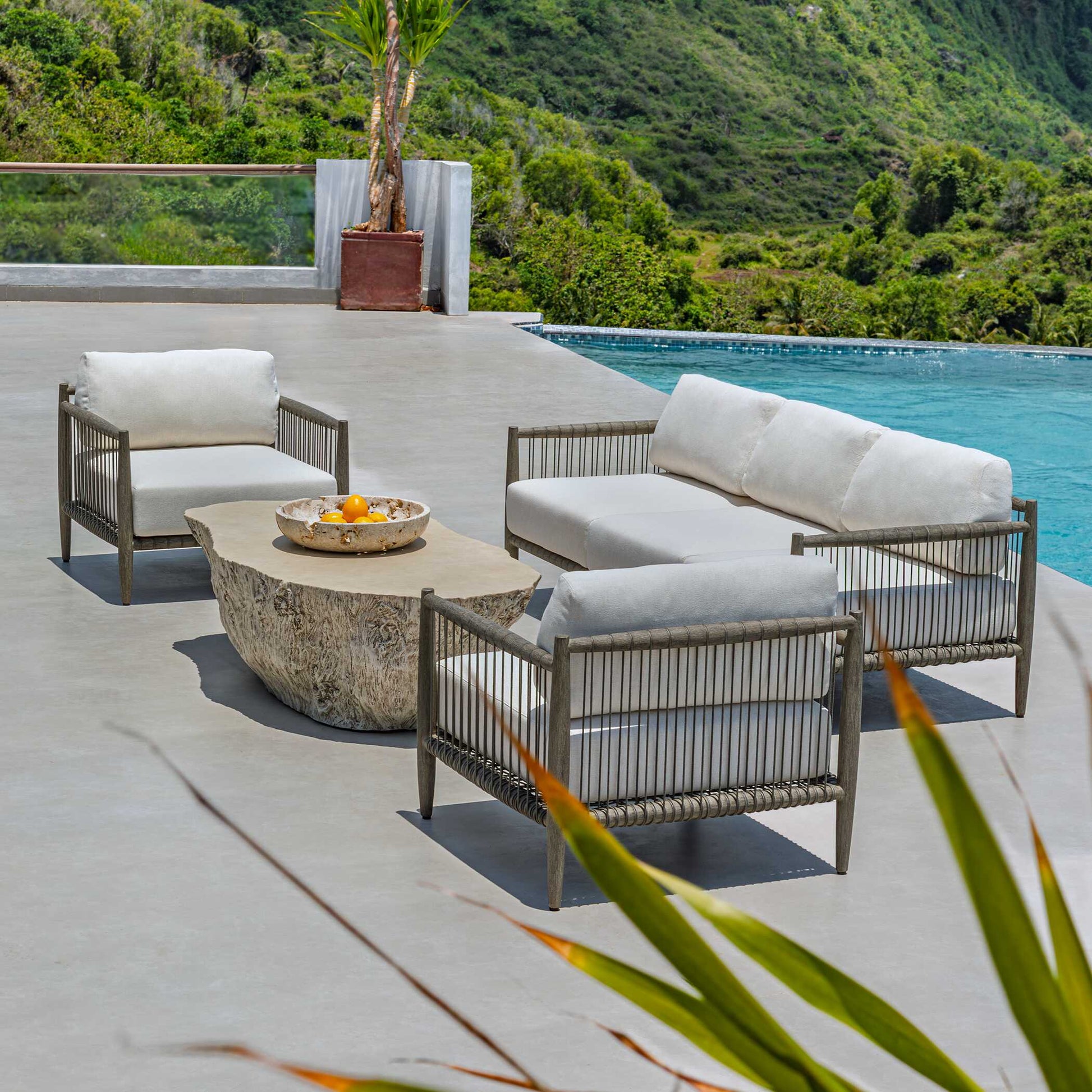 Uttermost Borneo White Outdoor Lounge Chair