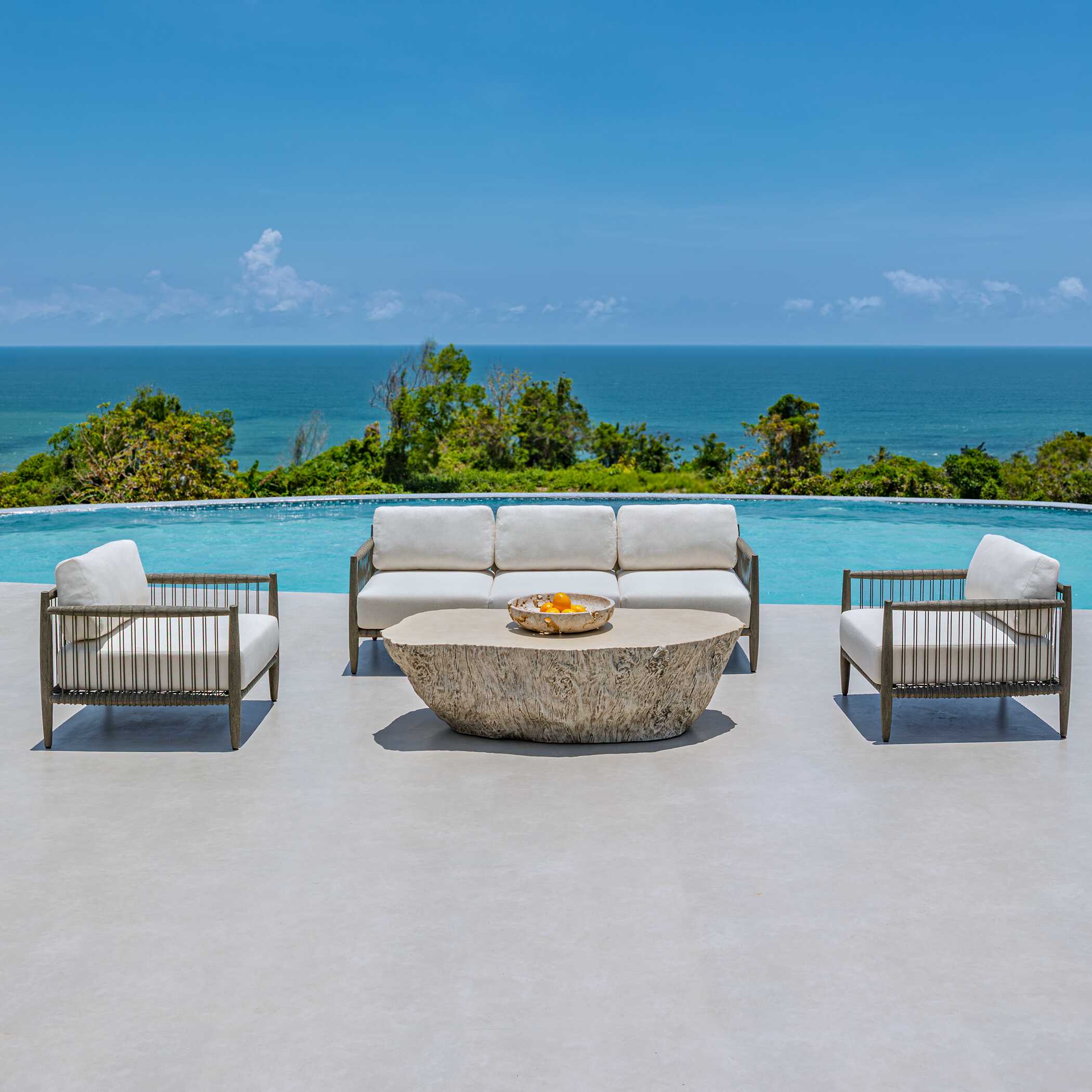 Uttermost Borneo White Outdoor Lounge Chair