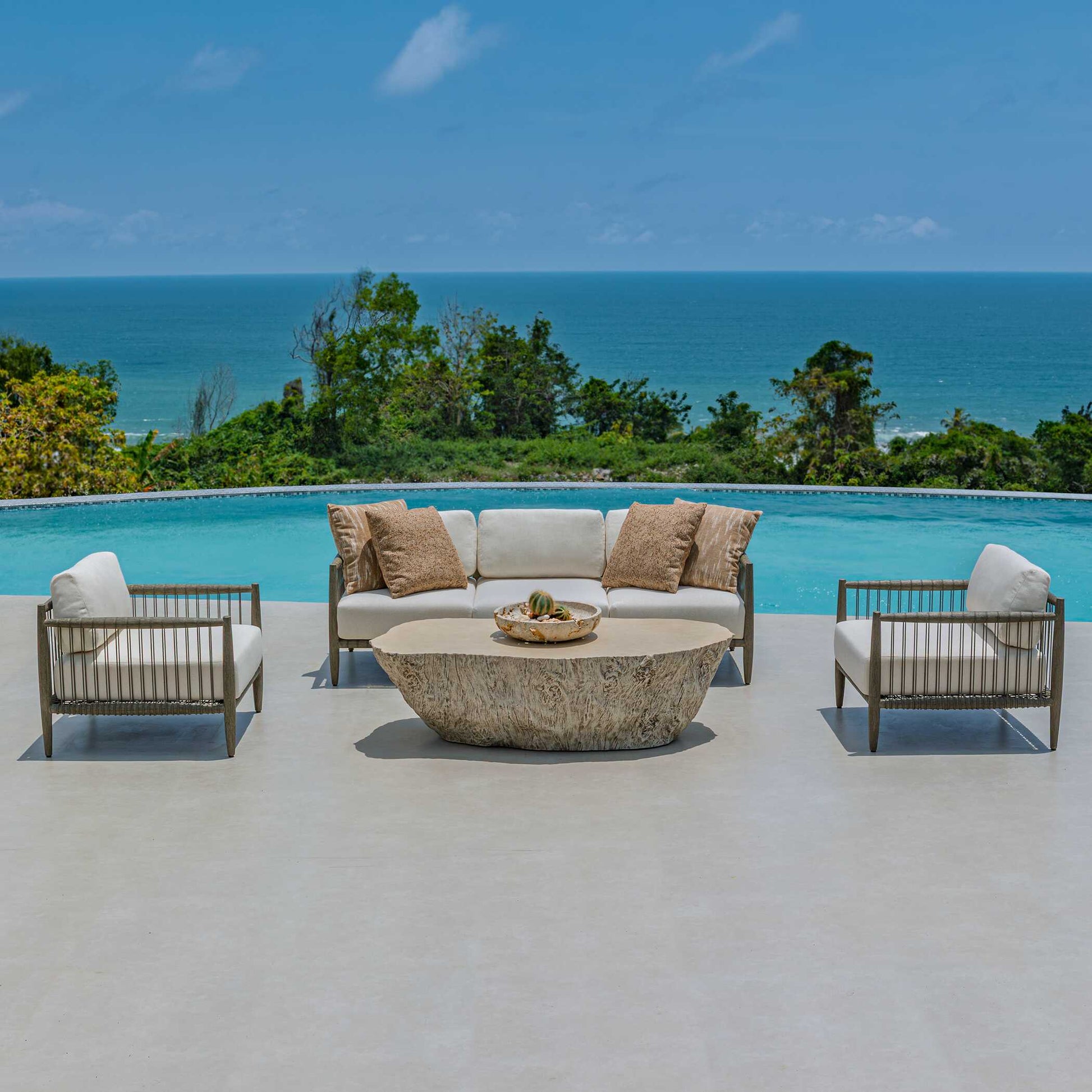 Uttermost Borneo White Outdoor Lounge Chair