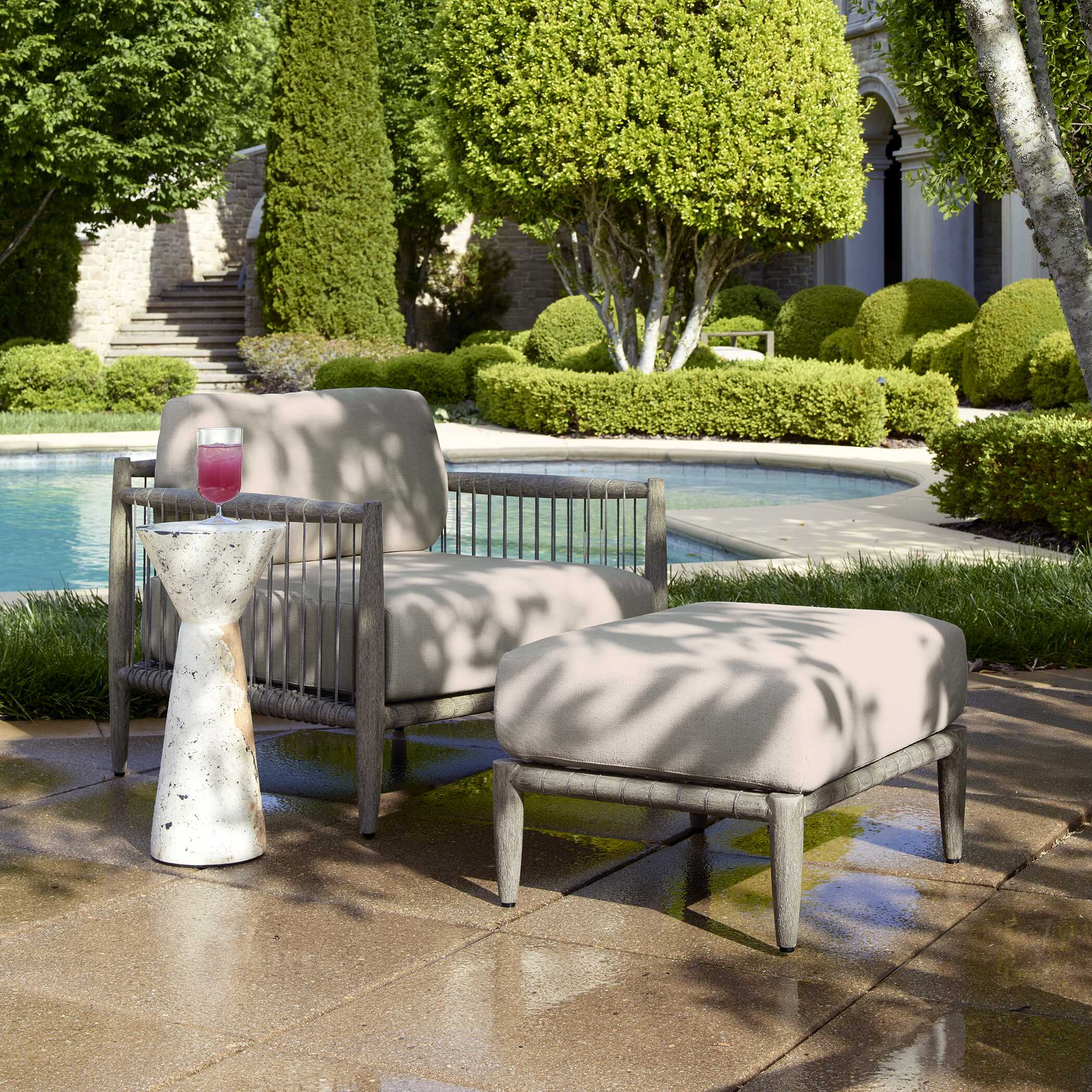 Uttermost Borneo White Outdoor Lounge Chair