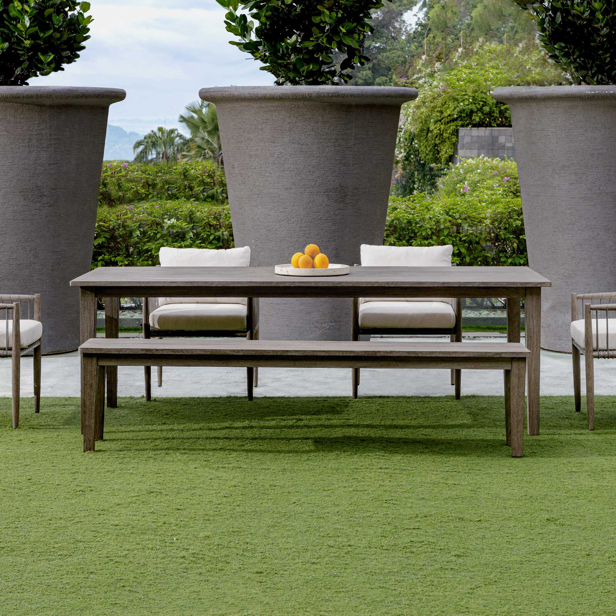 Uttermost Forsyth Dark Gray Outdoor Bench