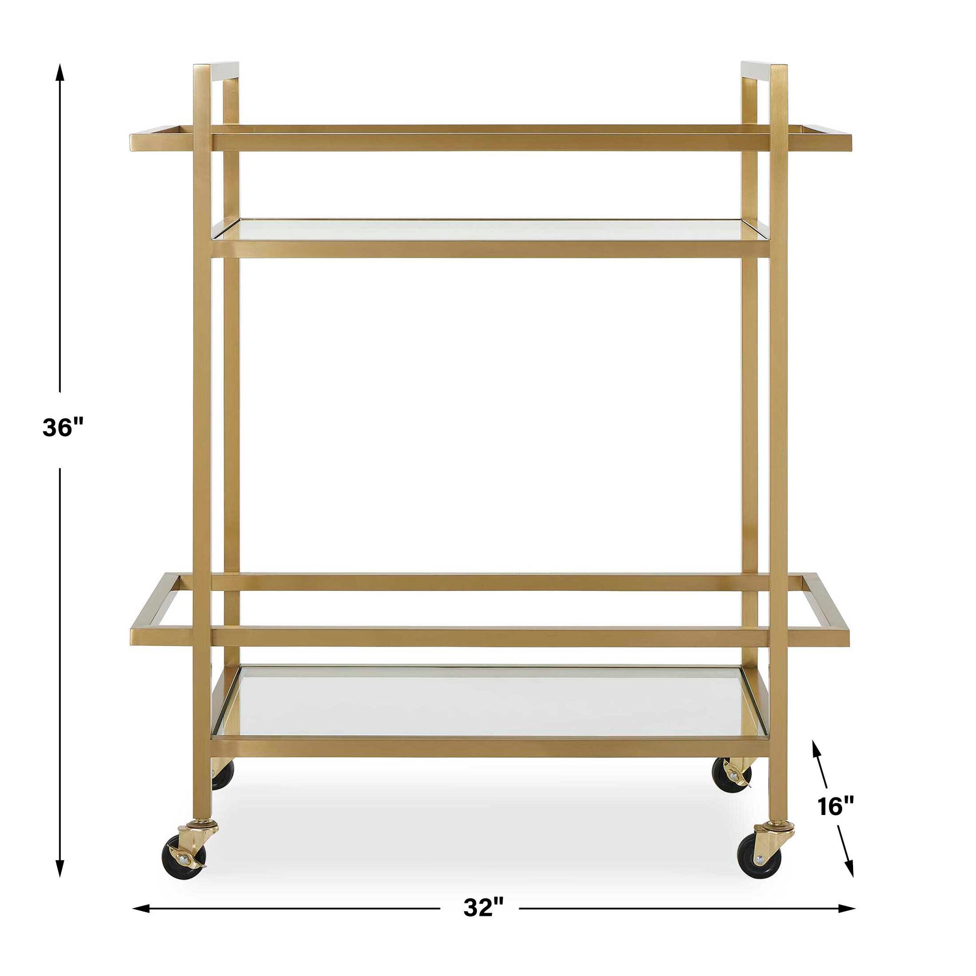 Uttermost Erena Brass Bar Cart